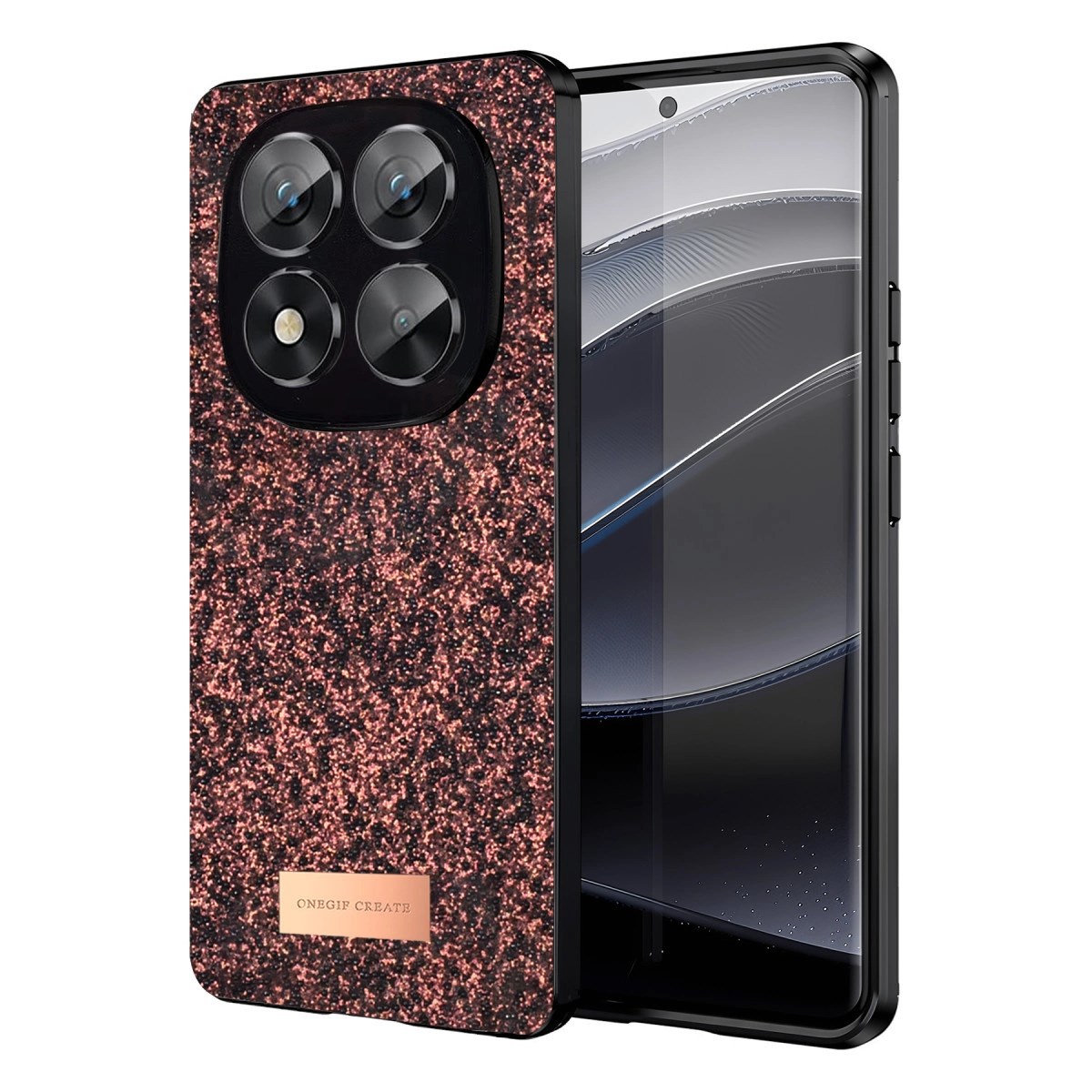 Mey İthalat®   Redmi Note 14 Pro 5G Bright Simli Kapak - Derin Mor