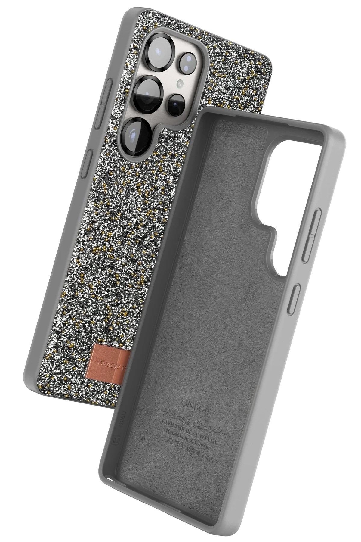 Mey İthalat®  Samsung Galaxy S25 Ultra Bright Simli Kapak - Gümüş