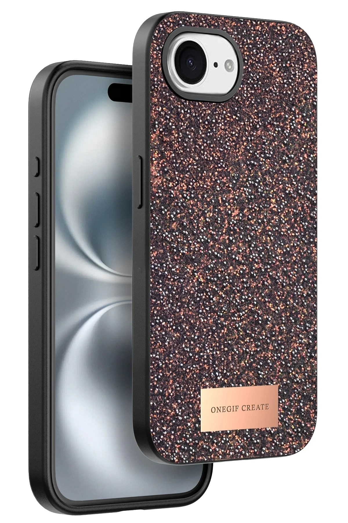 Mey İthalat®   iPhone 16E Bright Simli Kapak - Derin Mor