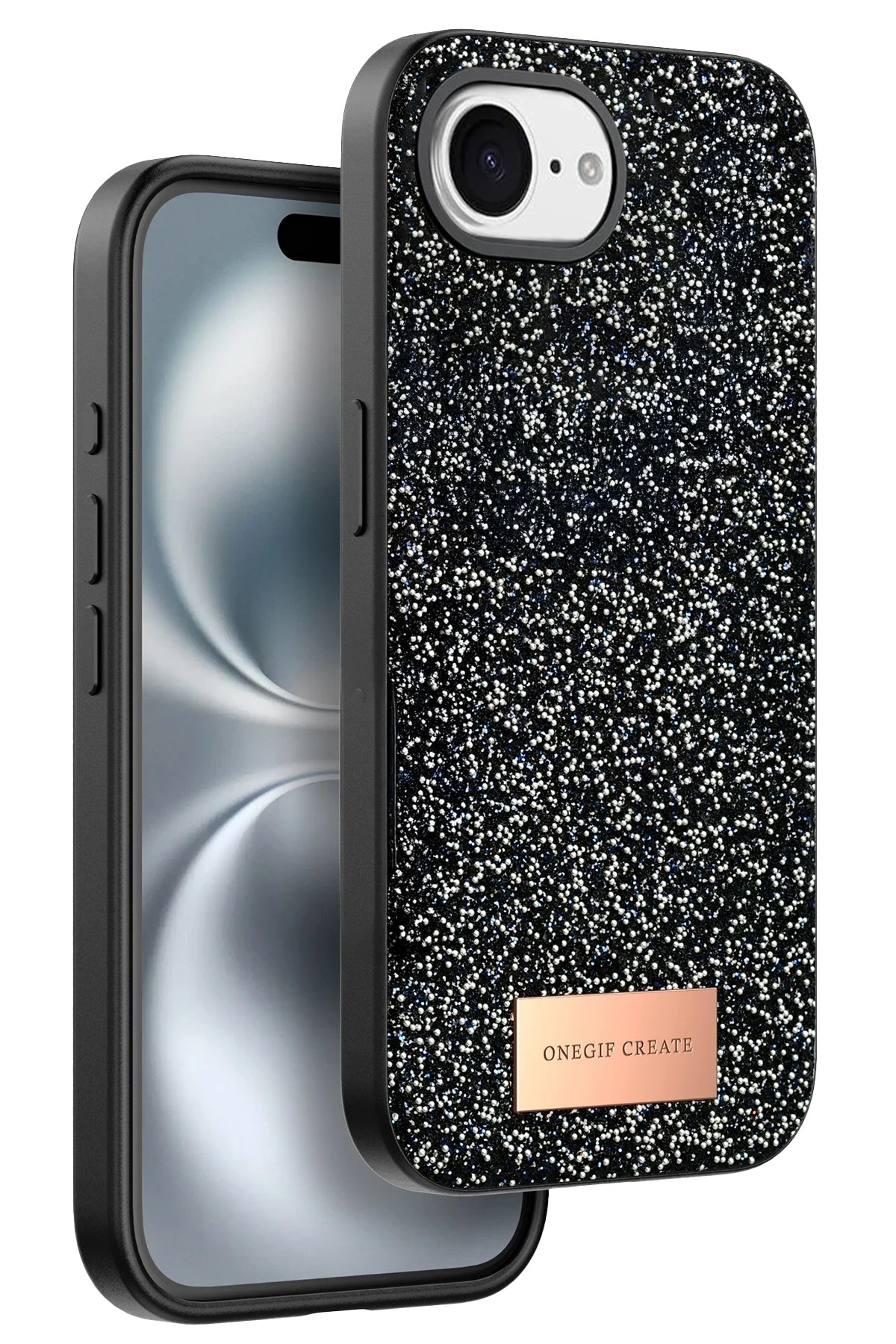 Mey İthalat®   iPhone 16E Bright Simli Kapak - Siyah