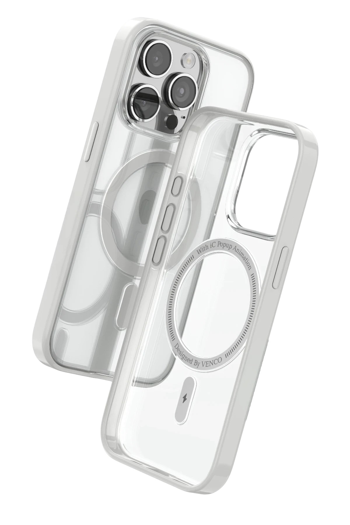 Mey İthalat®   iPhone 15 Pro Max Joly Magsafe Kapak - Beyaz