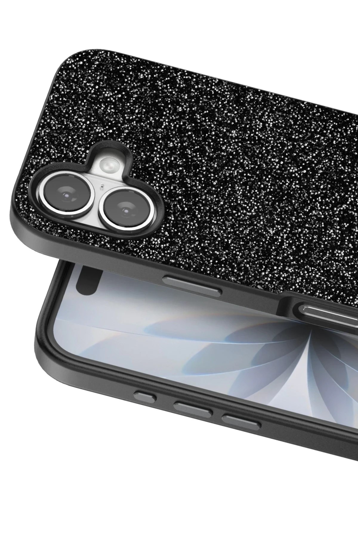 Mey İthalat®   iPhone 17 Bright Simli Kapak - Siyah