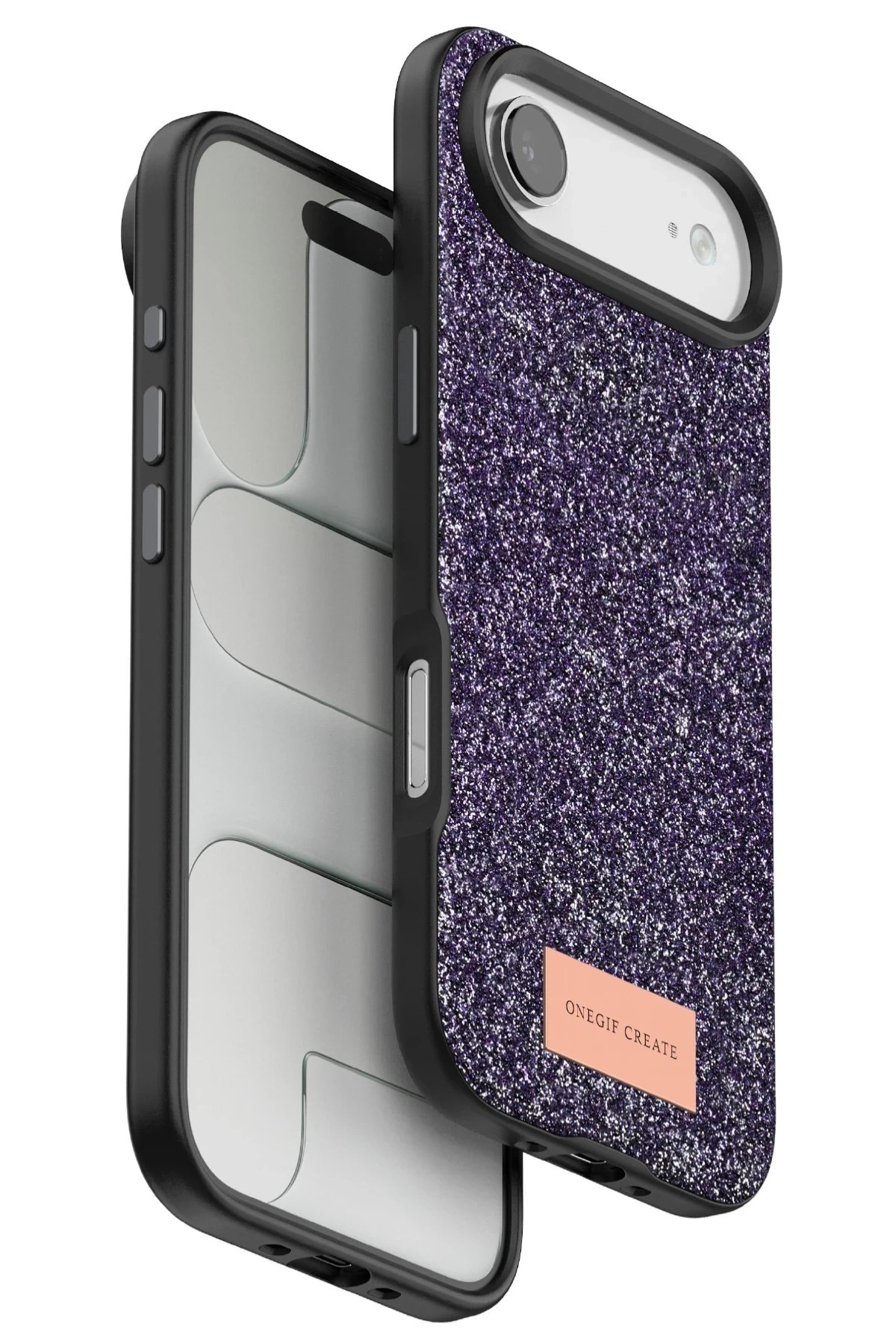 Mey İthalat®   iPhone 17 Air Bright Simli Kapak - Derin Mor