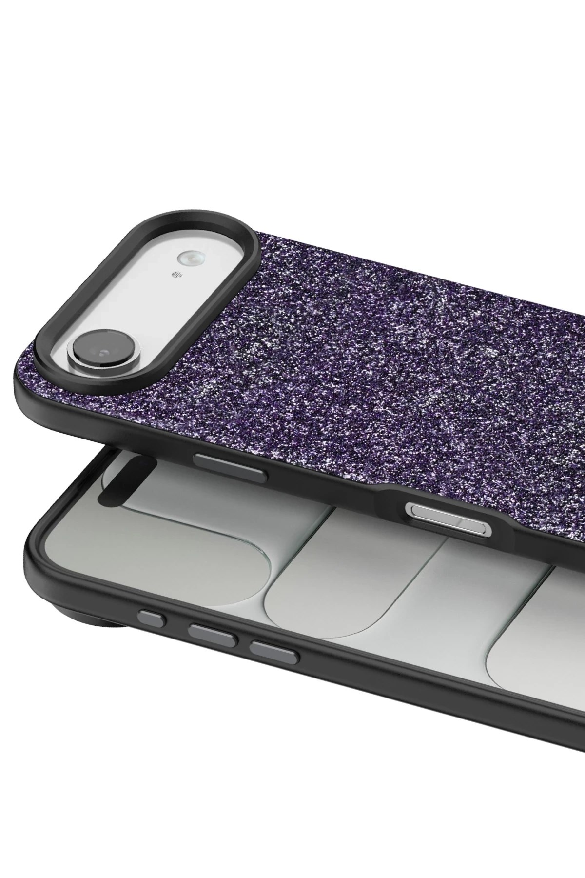 Mey İthalat®   iPhone 17 Air Bright Simli Kapak - Derin Mor
