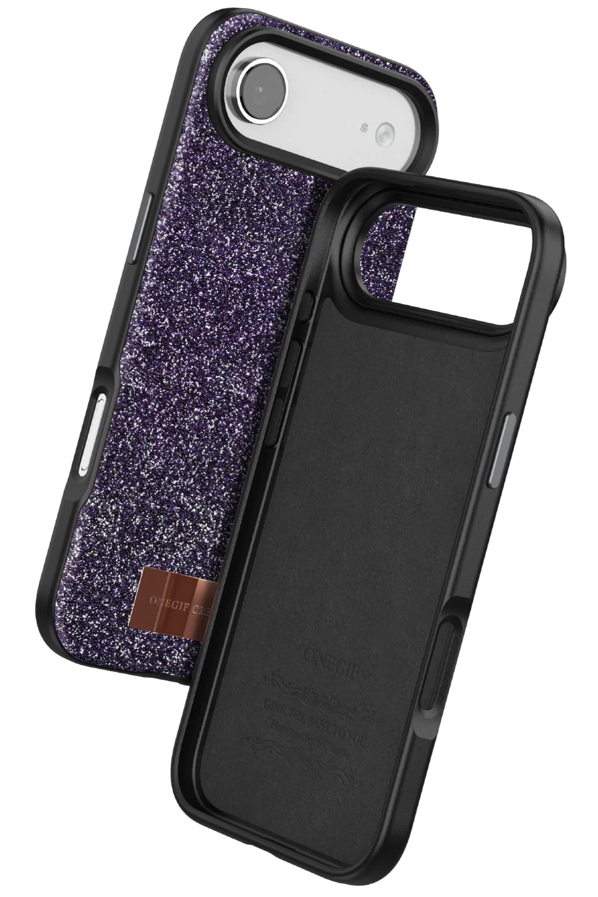 Mey İthalat®   iPhone 17 Air Bright Simli Kapak - Derin Mor
