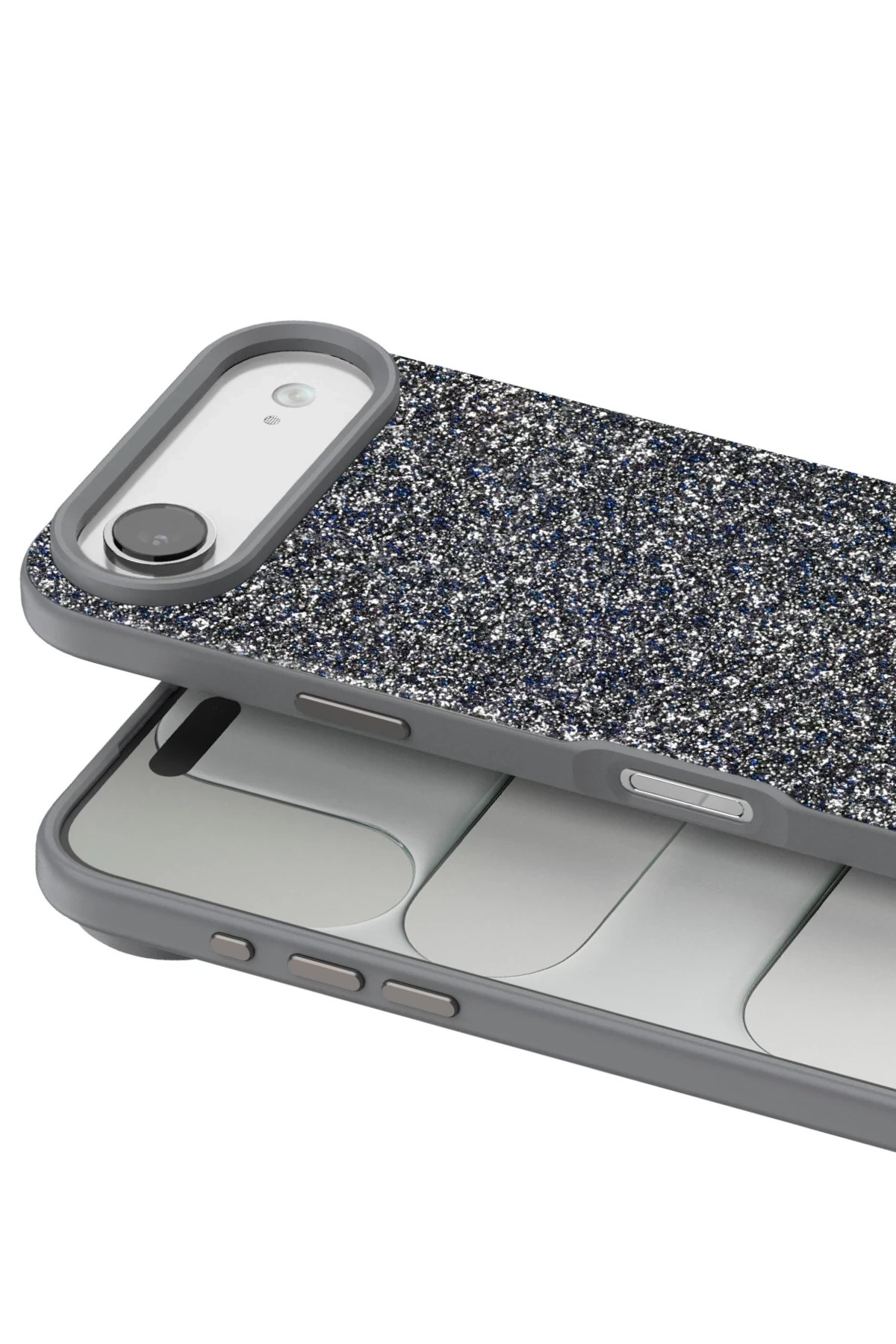 Mey İthalat®   iPhone 17 Air Bright Simli Kapak - Gümüş