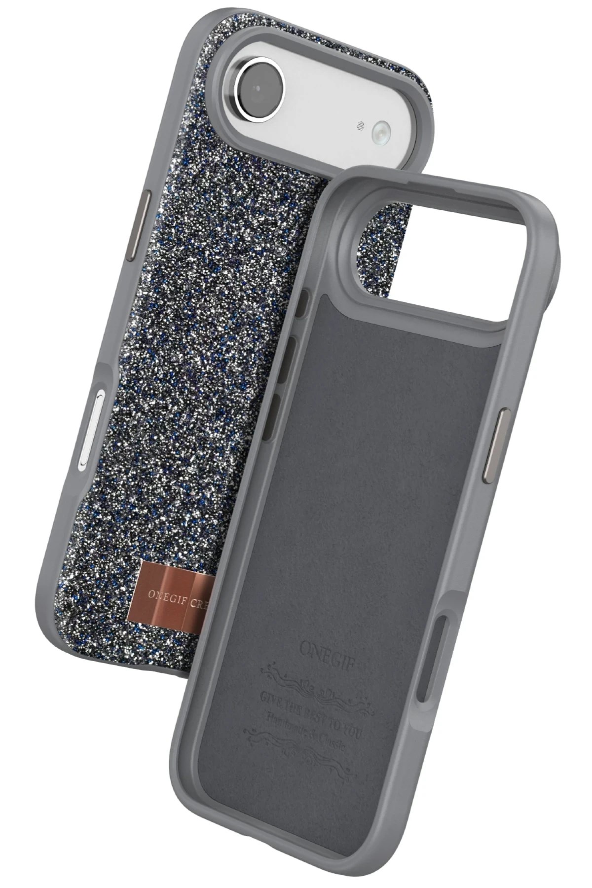 Mey İthalat®   iPhone 17 Air Bright Simli Kapak - Gümüş