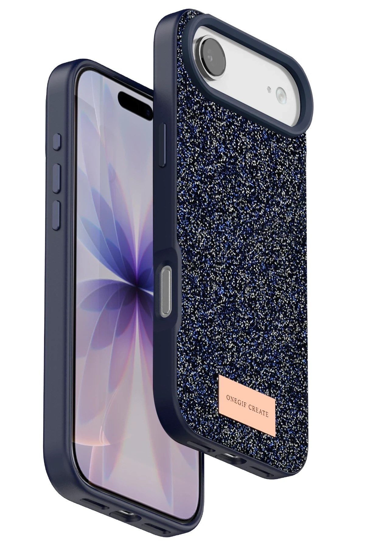 Mey İthalat®   iPhone 17 Air Bright Simli Kapak - Mavi