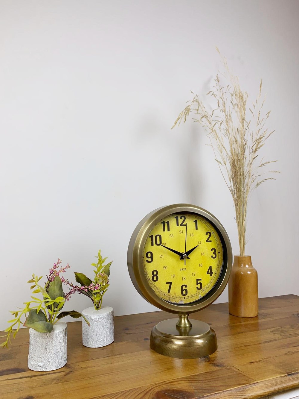 Eskitme Metal Vira Masa Saati 25×20 cm