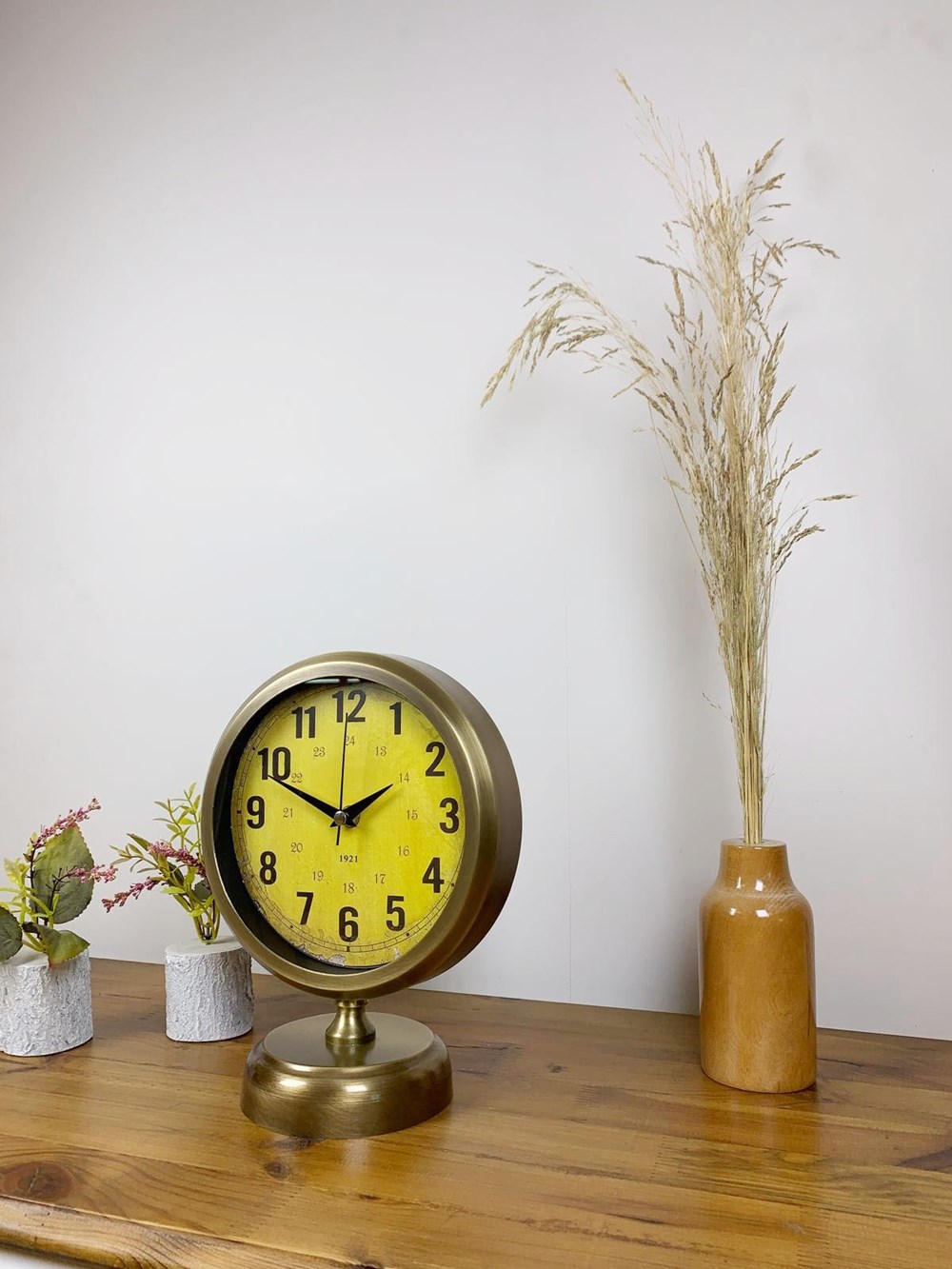 Eskitme Metal Vira Masa Saati 25×20 cm