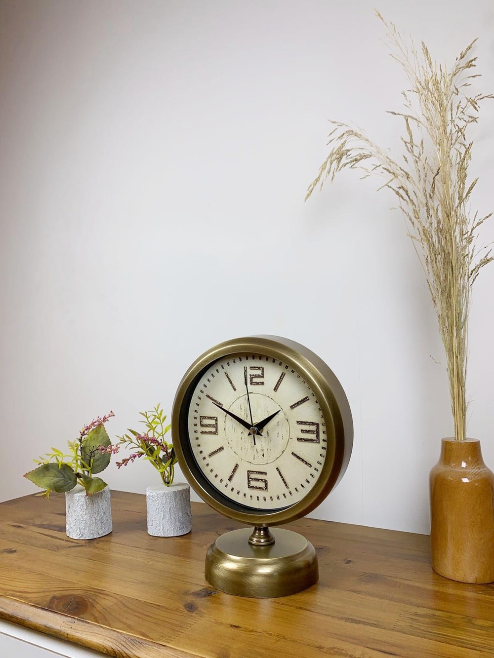 Eskitme Metal Vintage Masa Saati 25×20 cm