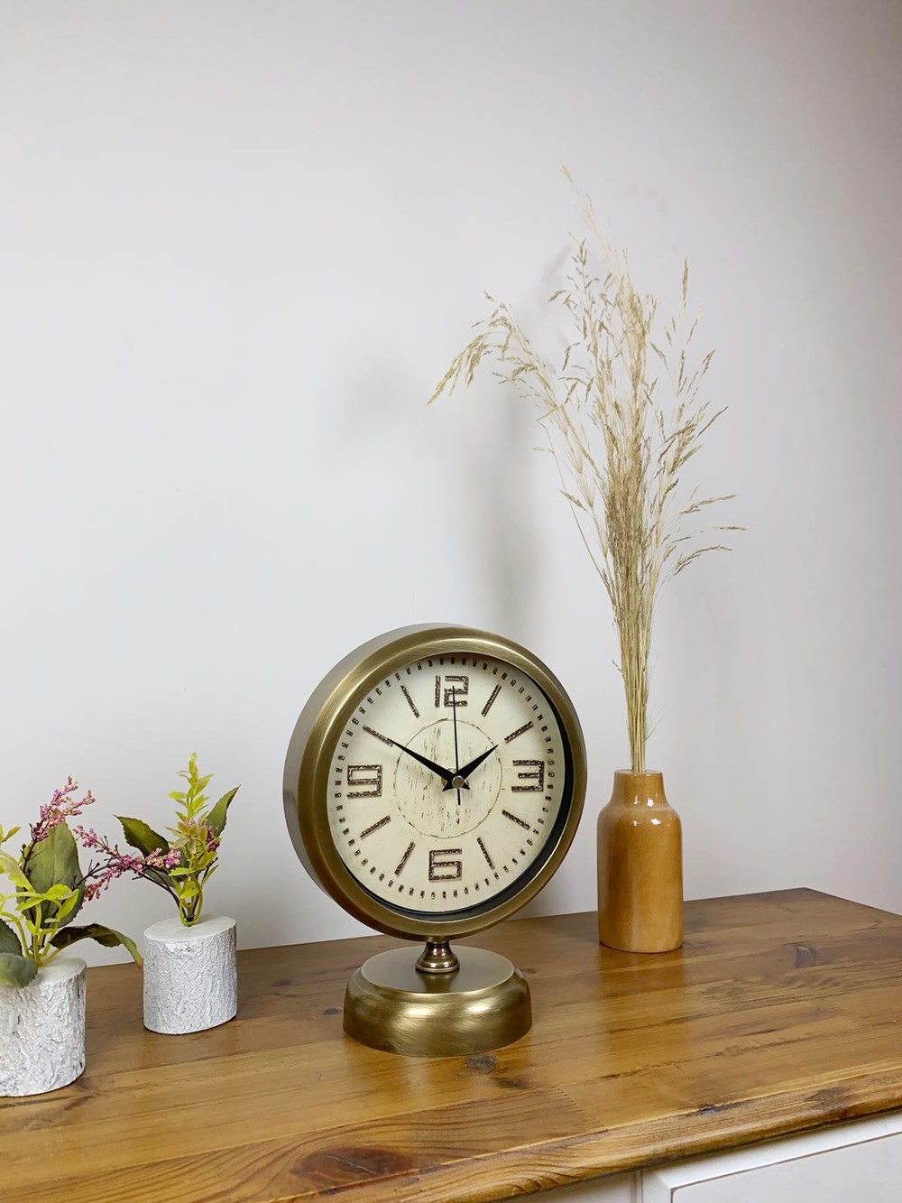 Eskitme Metal Vintage Masa Saati 25×20 cm