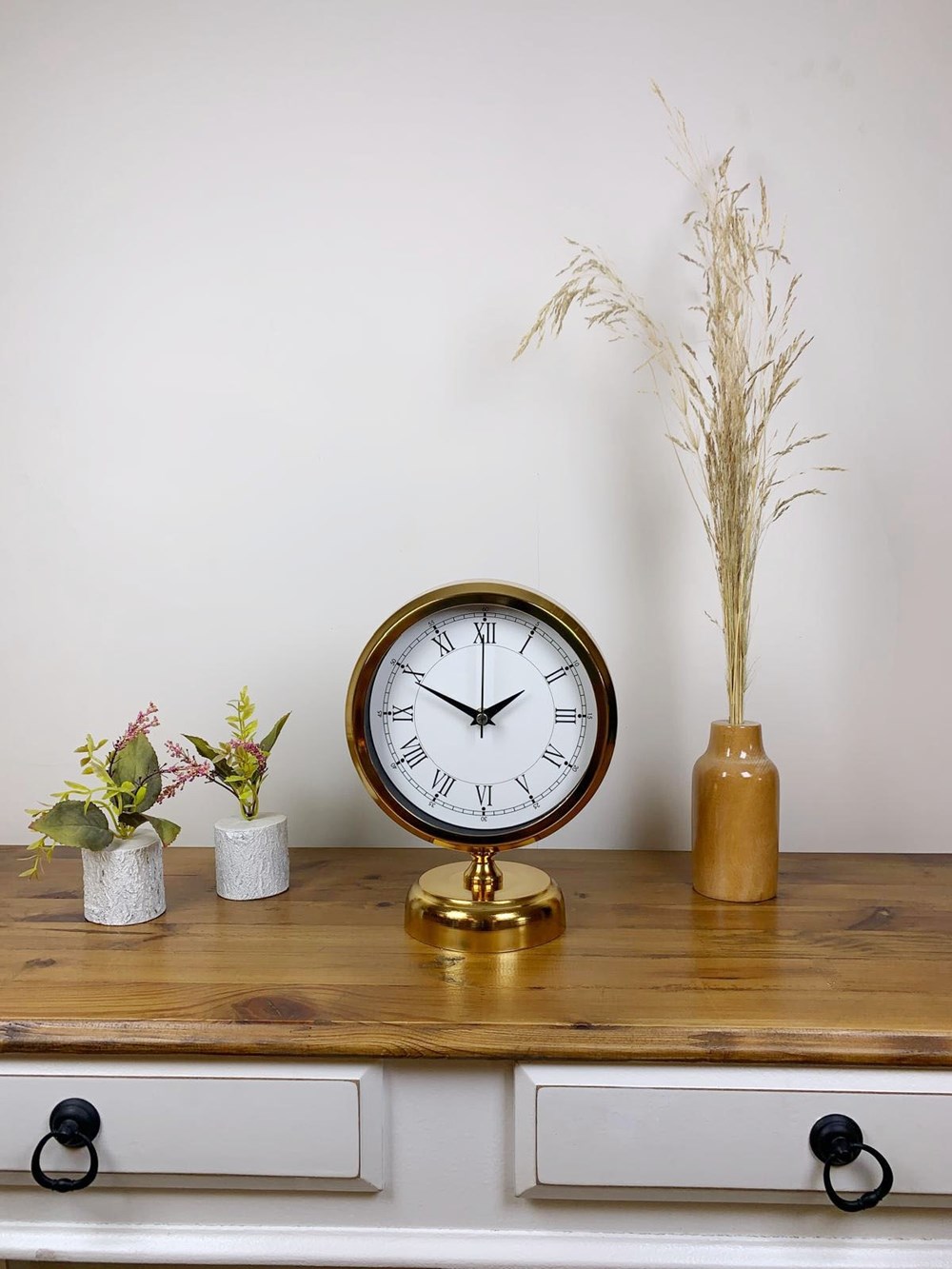 Gold Metal Retro Masa Saati 25×20 cm