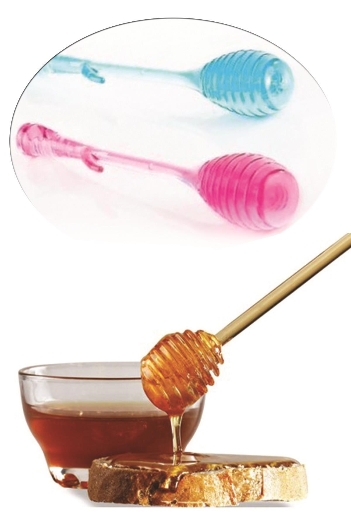 BUFFER® Rengarenk Plastik Şirin Pratik Bal Doldurma Reçel Sevis Kaşığı