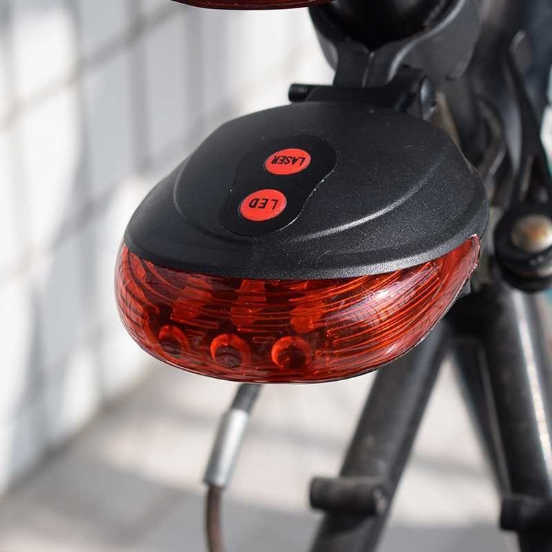 BUFFER® Çok Fonksiyonlu Pilli Bisiklet Led Lazer Işığı Arka Stop Lambası