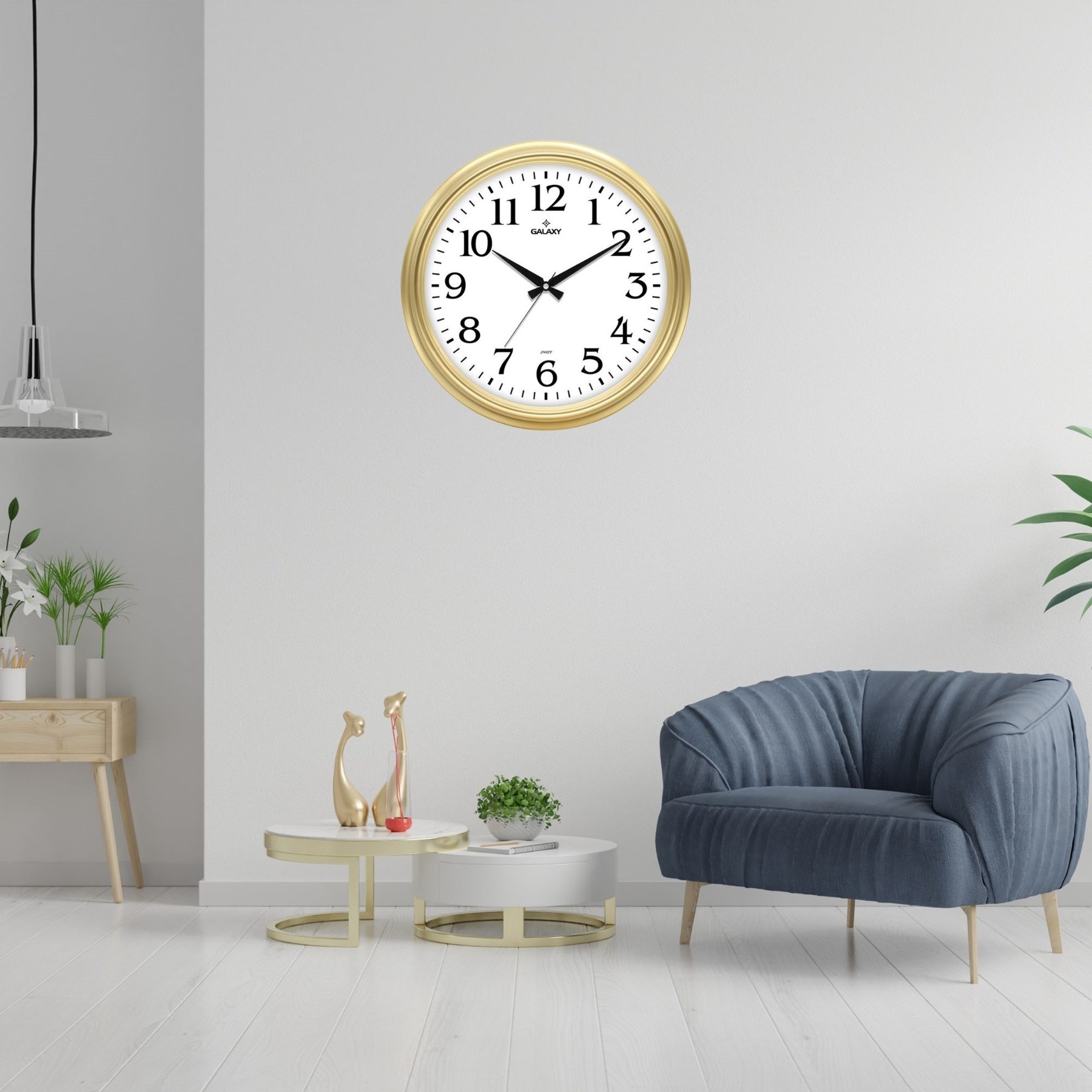 Gold 46 Cm Modern Duvar Saati