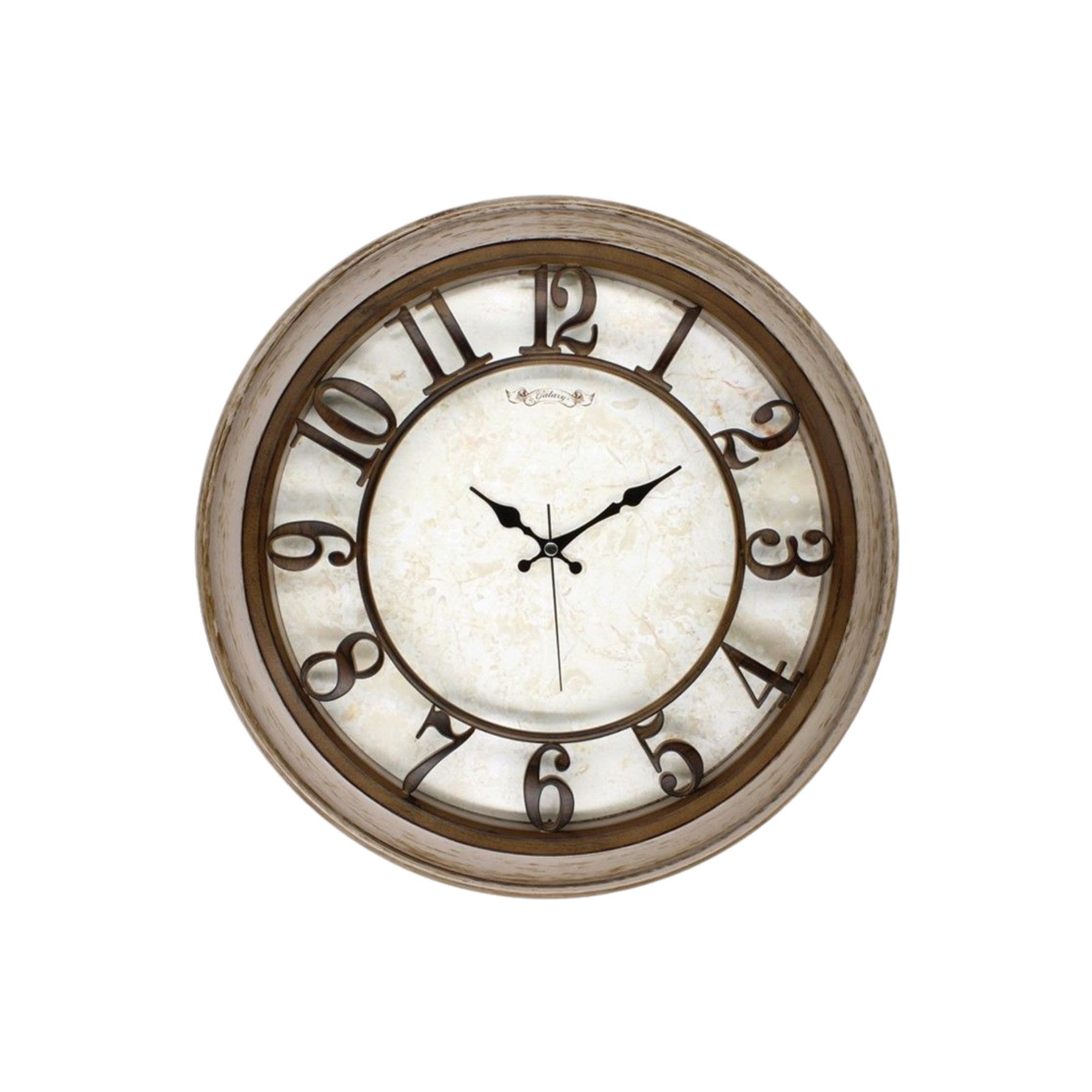 Vintage 45 Cm Eskitme Çerçeve Kabartma Duvar Saati