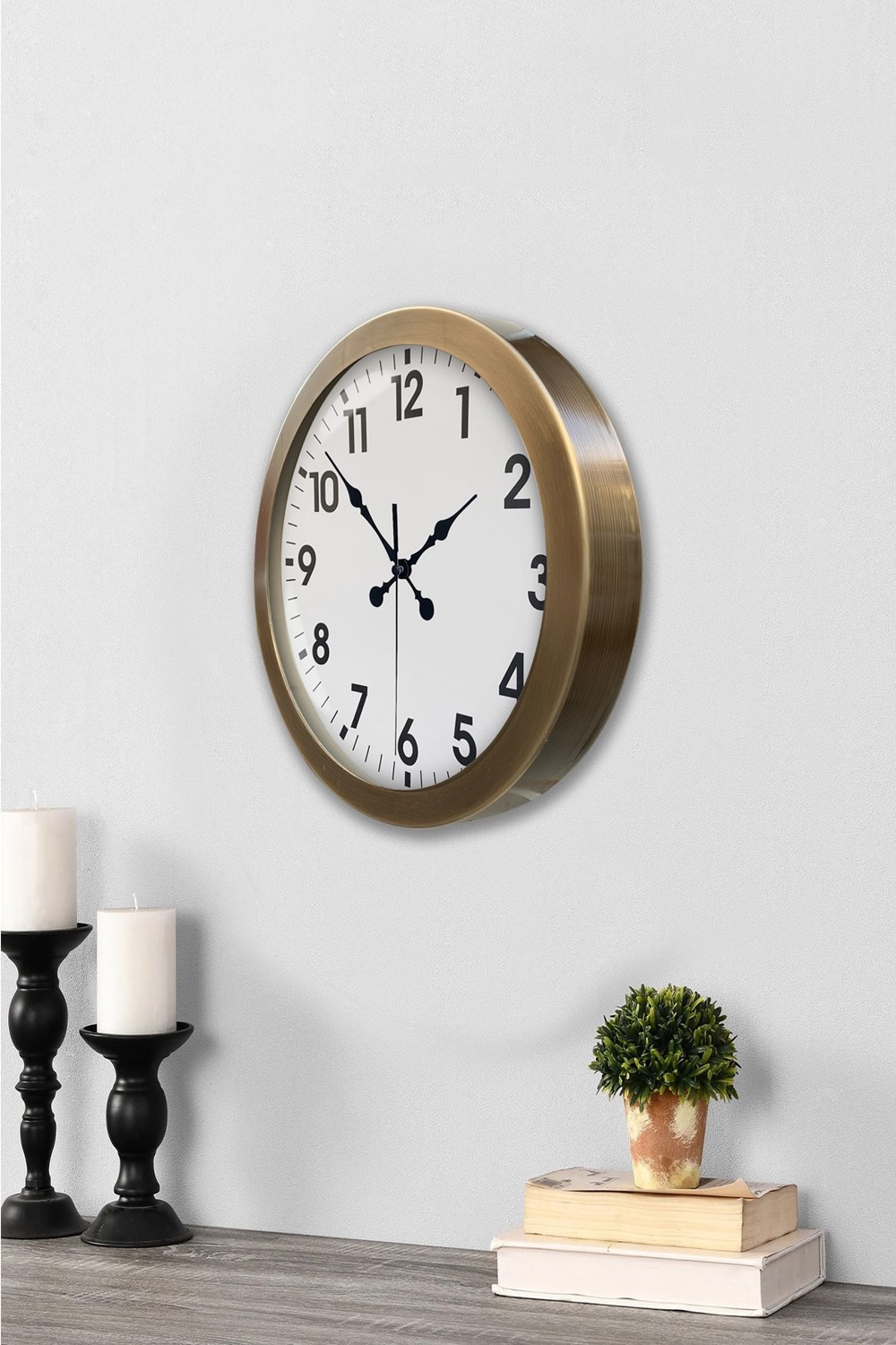 36 cm Eskitme Metal Standart Duvar Saati
