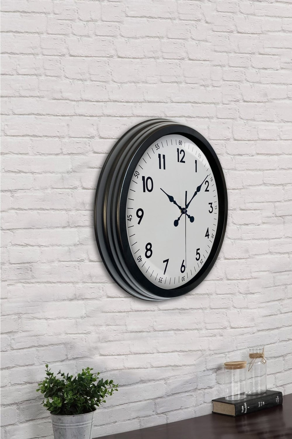 40 cm Siyah Metal Standart Duvar Saati