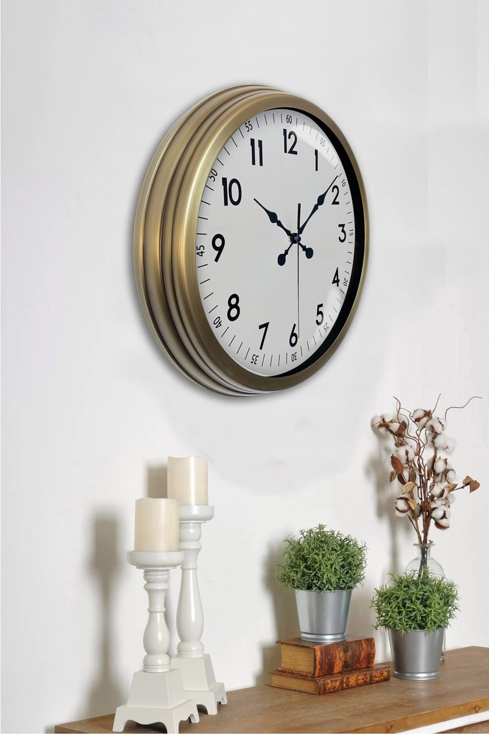 40 cm Eskitme Metal Standart Duvar Saati