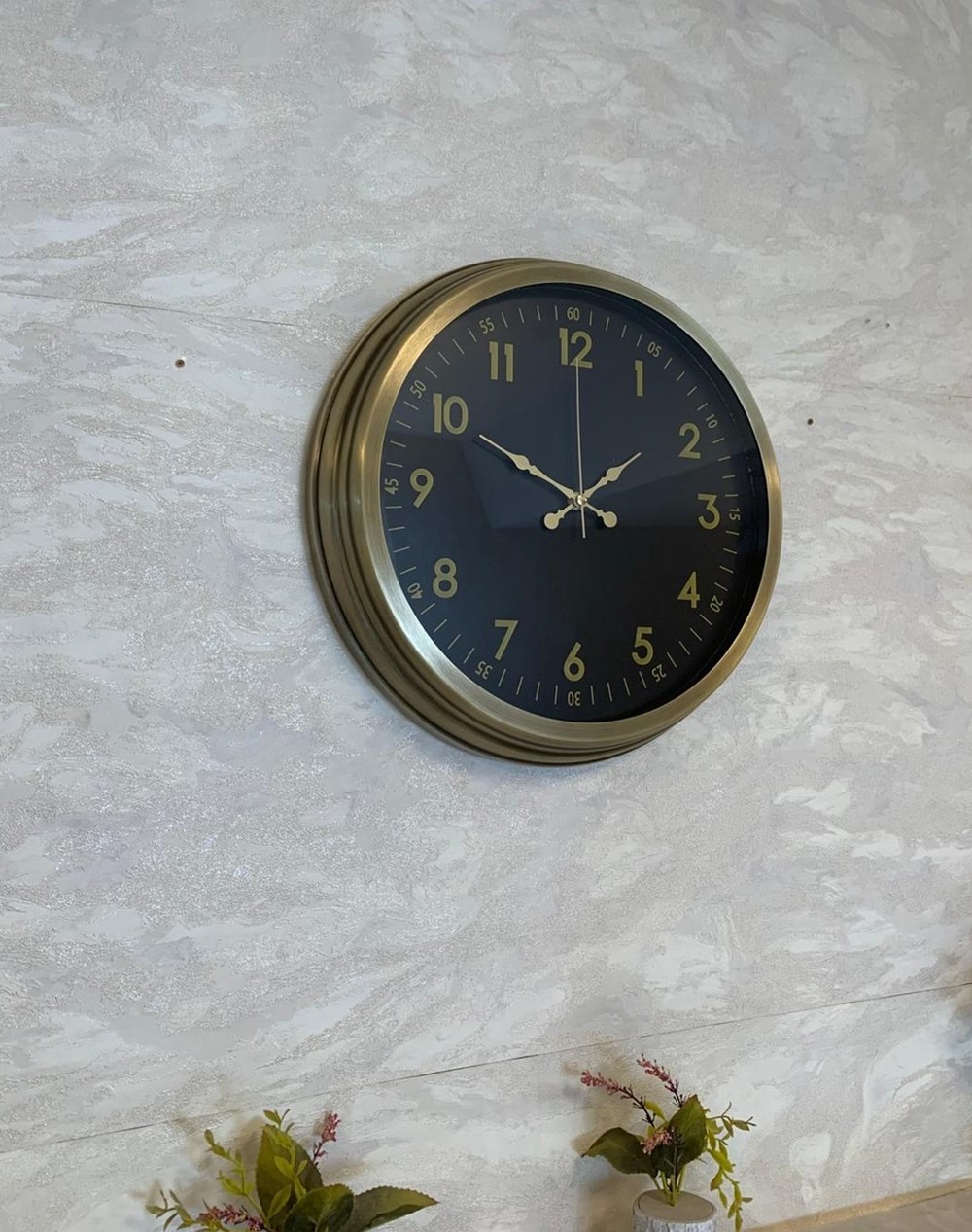 İhtişam Eskitme 40 Cm Metal Duvar Saati