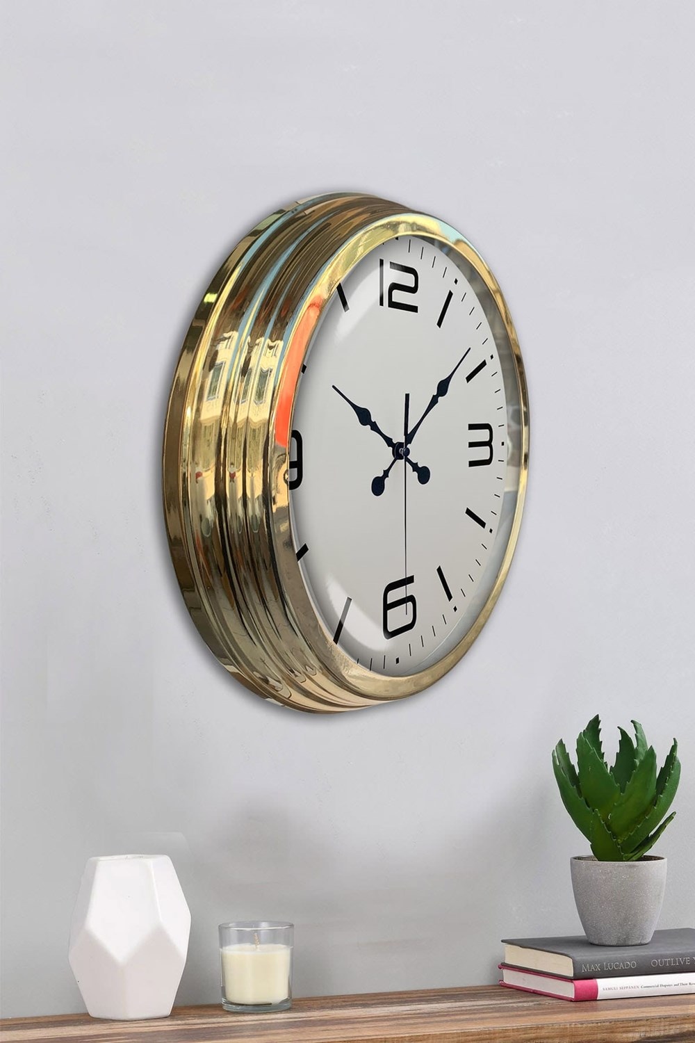 Gold Lüks 40 Cm Metal Modern Duvar Saati