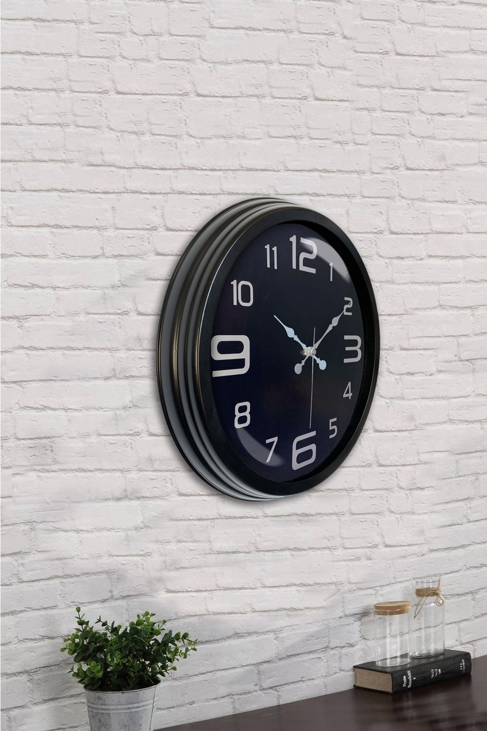 40 cm Siyah Metal Modern Duvar Saati