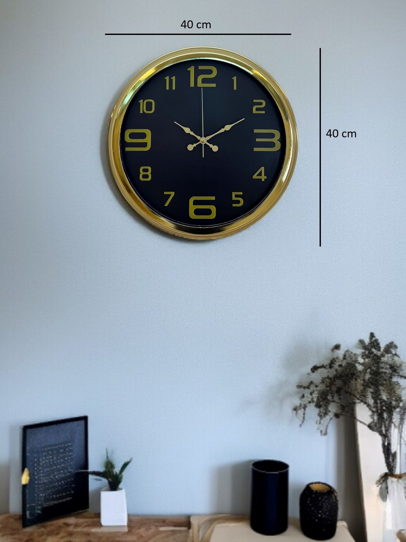 Elegance Gold Luxury 40 Cm Metal Duvar Saati
