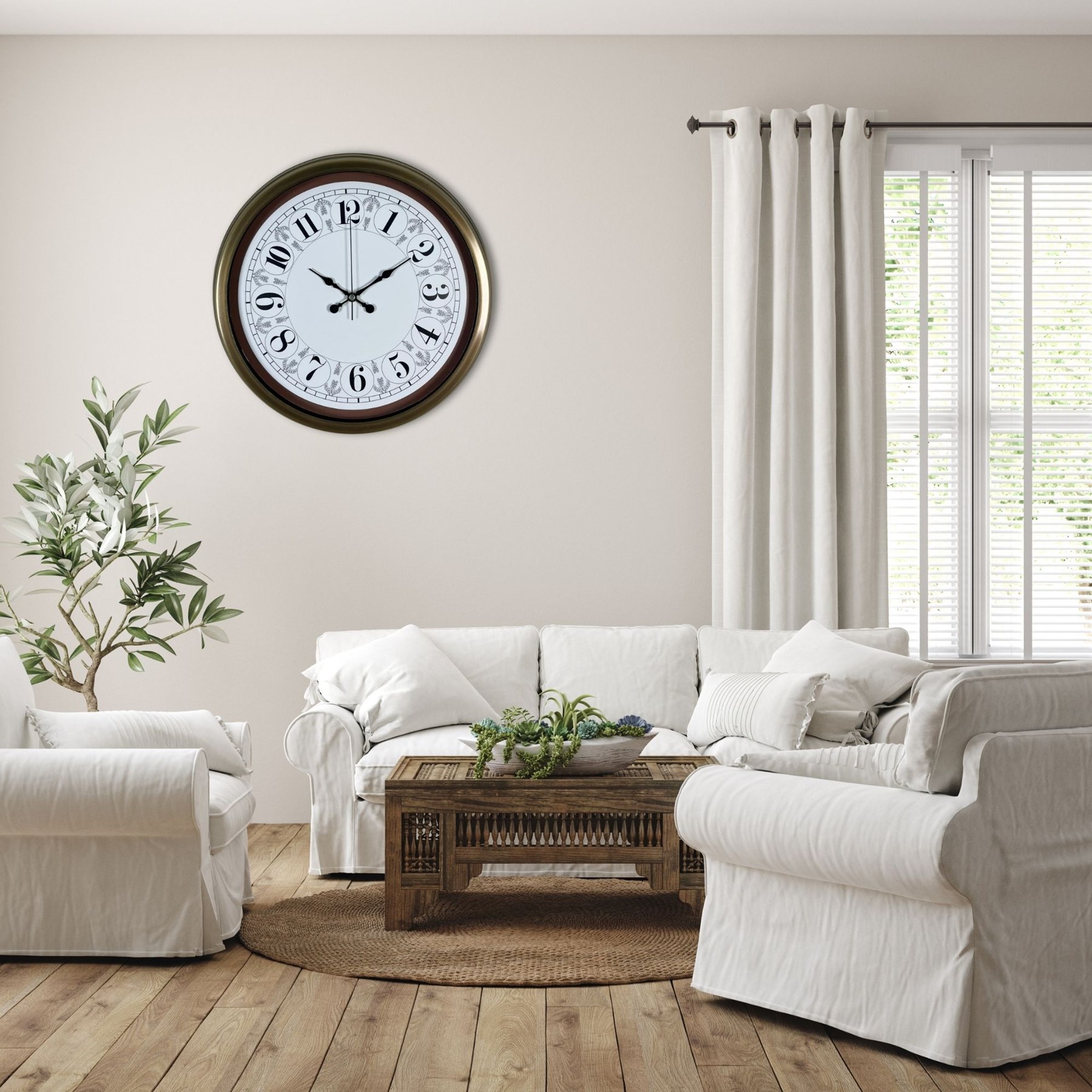 Eskitme Motifli 40 Cm Metal Duvar Saati