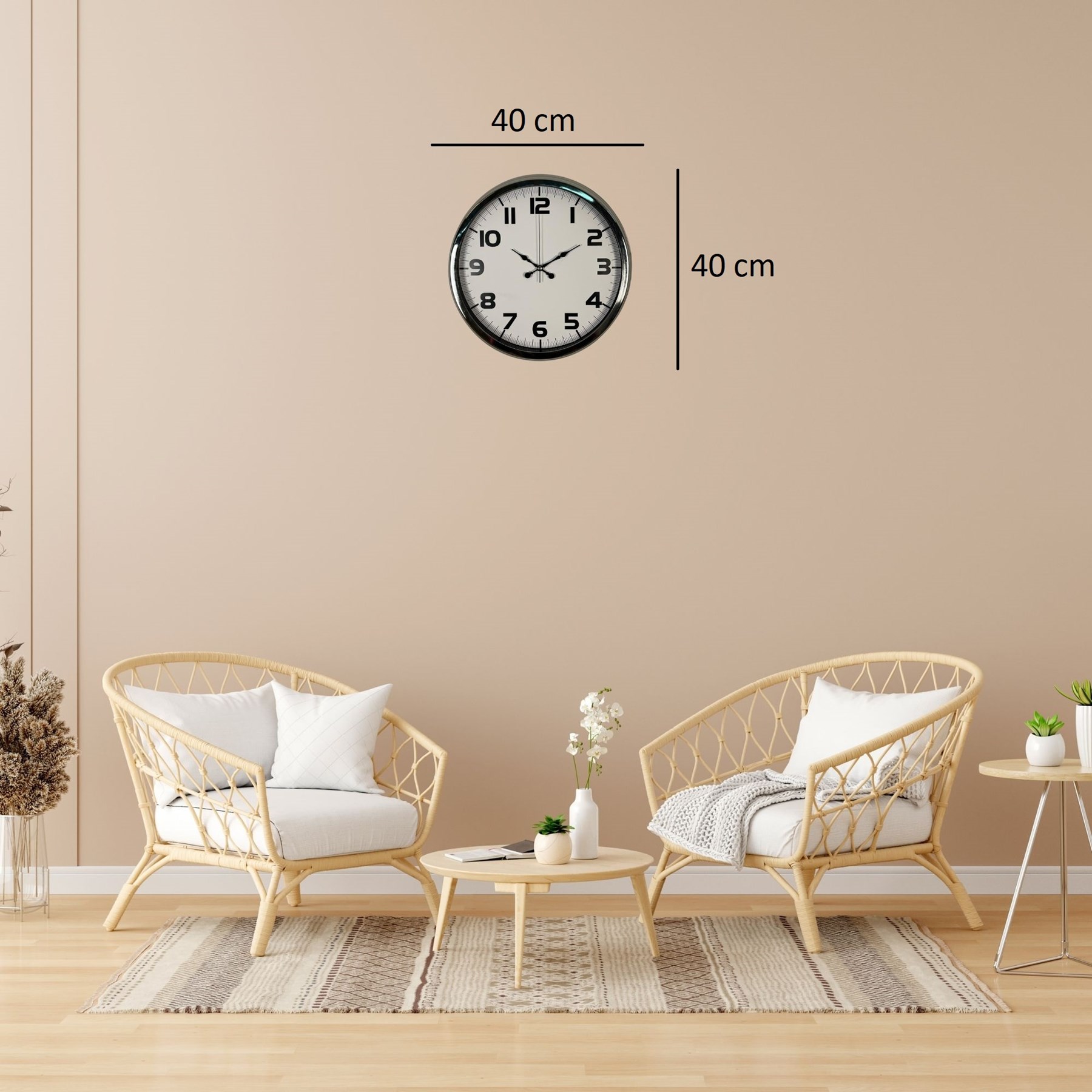 Krom Prime 40 Cm Metal Duvar Saati