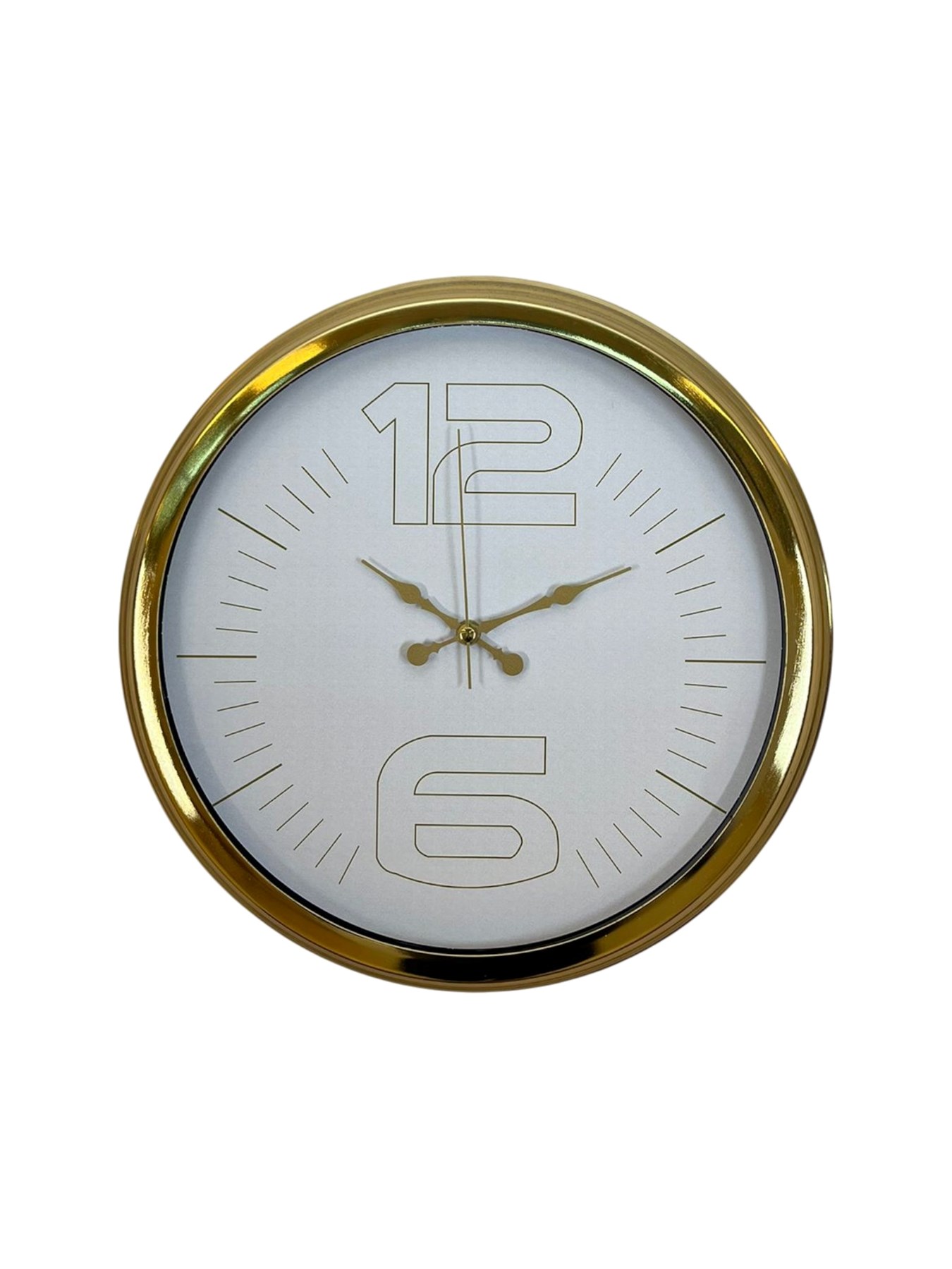 Elegant White Gold 40 Cm Metal Duvar Saati