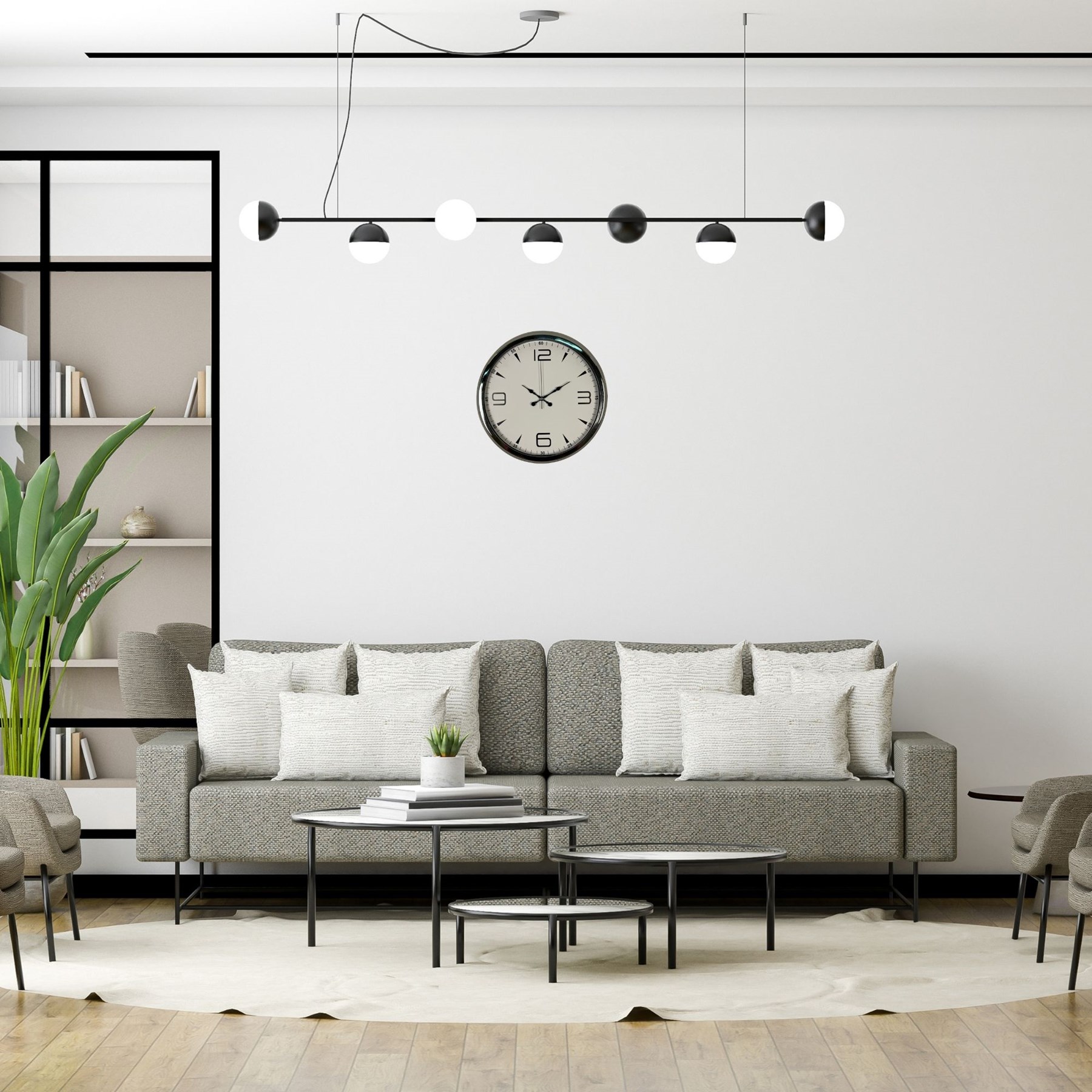 Krom Elegance 40 Cm Metal Duvar Saati