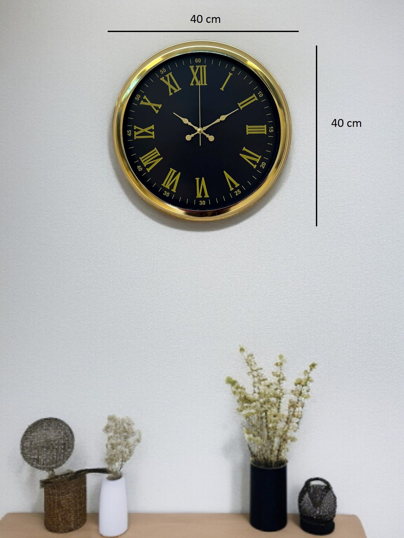 Noble Gold Black 40 Cm Metal Duvar Saati