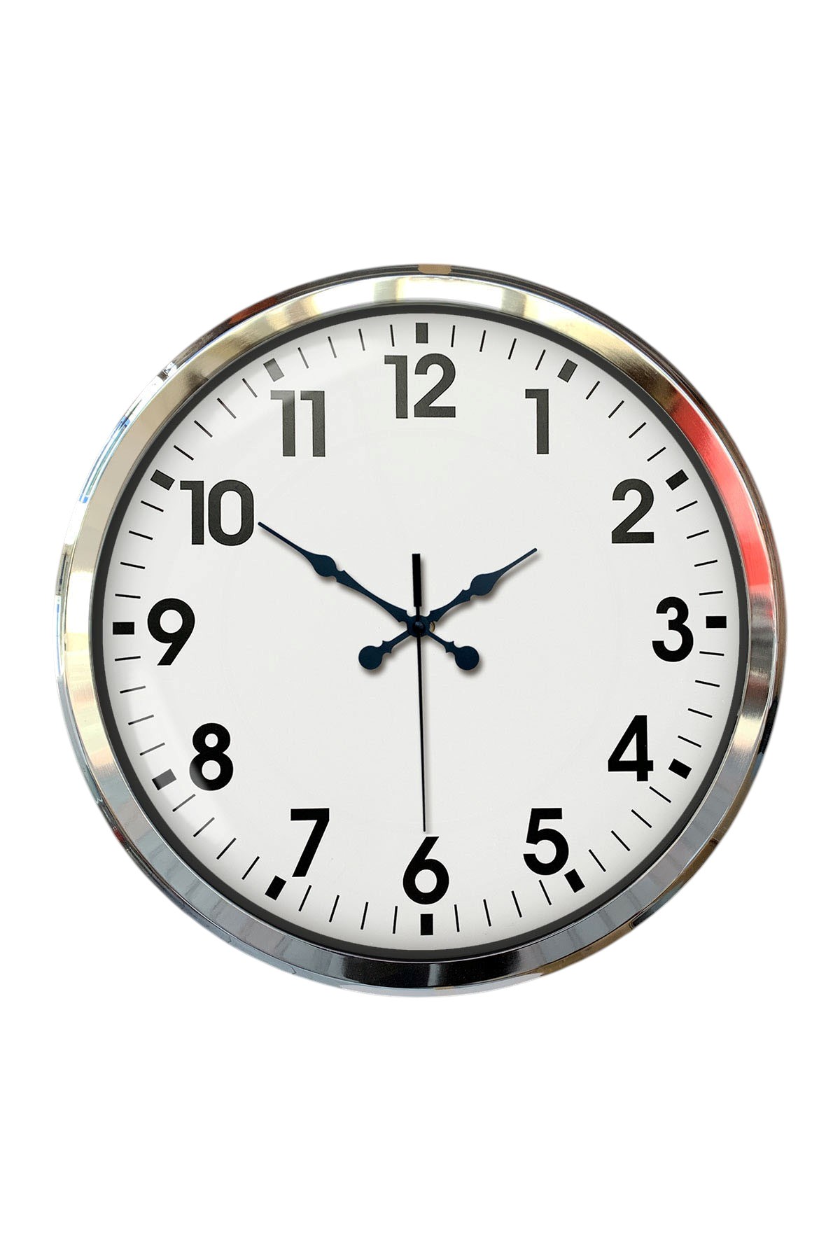 Krom Şıklık 52 Cm Metal Modern Duvar Saat
