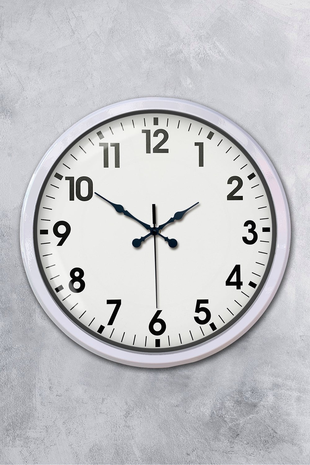 White Classic Modern 52 Cm Metal Duvar Saati