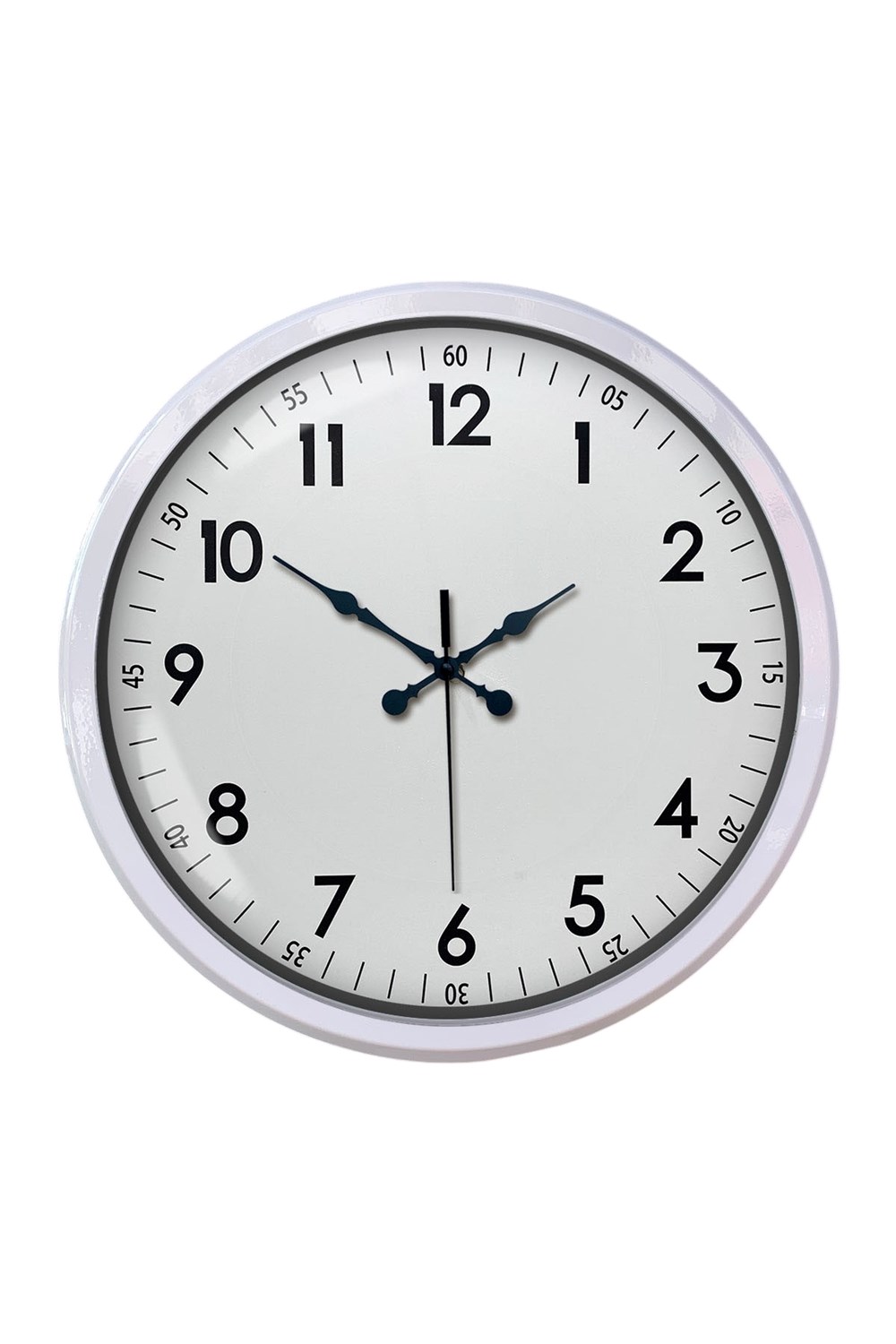 Beyaz Dekoratif Stil 52 Cm Metal Duvar Saati