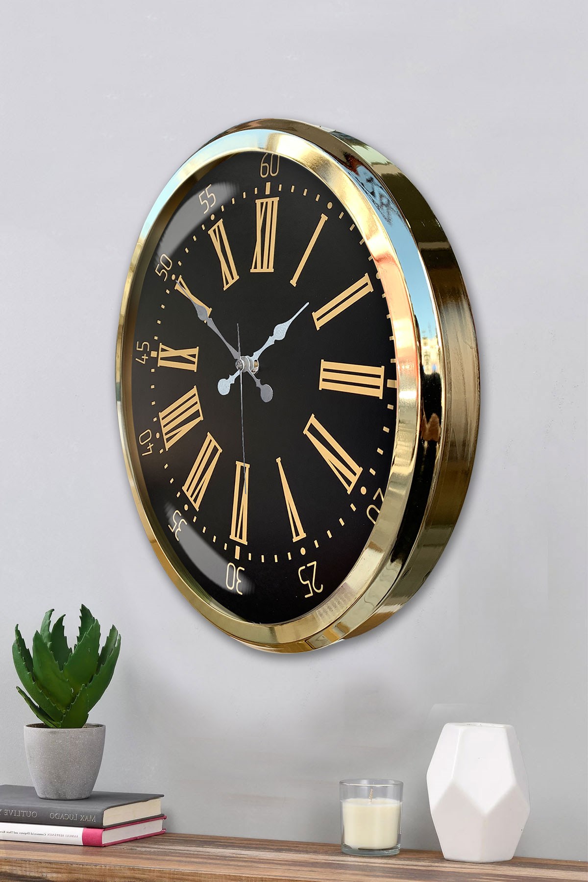 Prime Aurea Gold 52 Cm Metal Duvar Saati