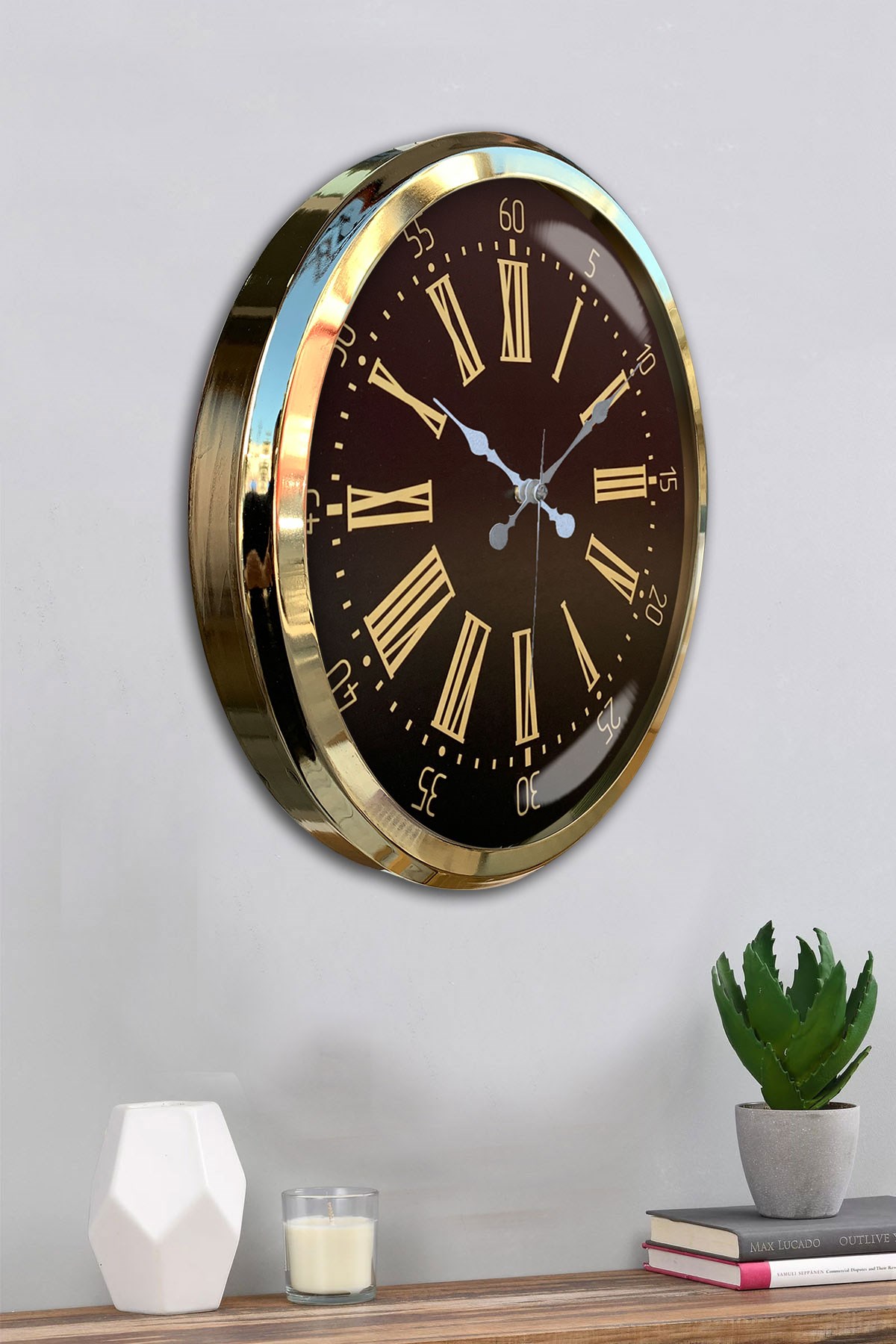 Prime Aurea Gold 52 Cm Metal Duvar Saati