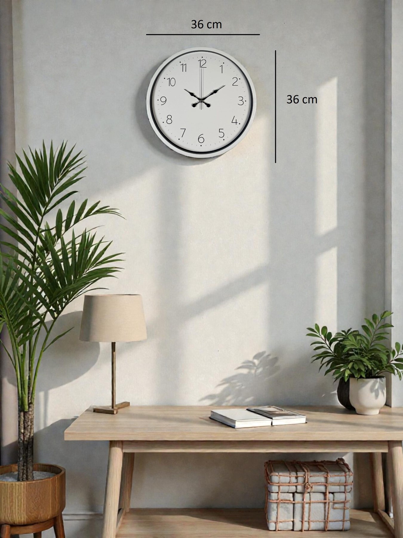 36 Cm Beyaz Dekoratif Duvar Saati
