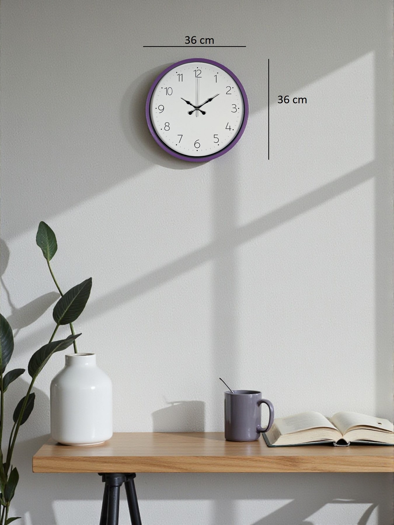 36 Cm Mor Dekoratif Duvar Saati