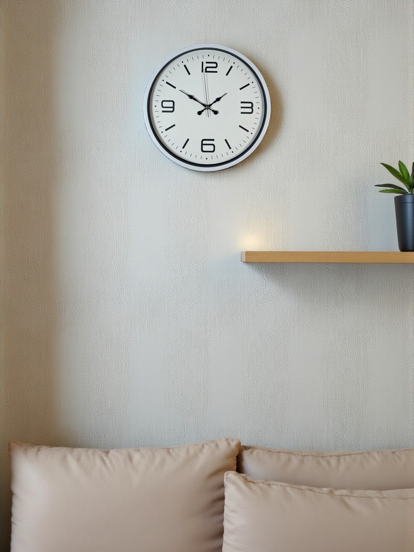 36 Cm Beyaz Modern Dekoratif Duvar Saati
