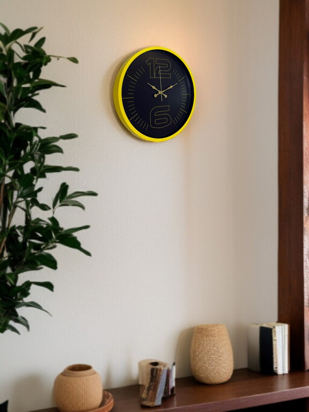36 Cm Sarı Dekoratif Duvar Saati