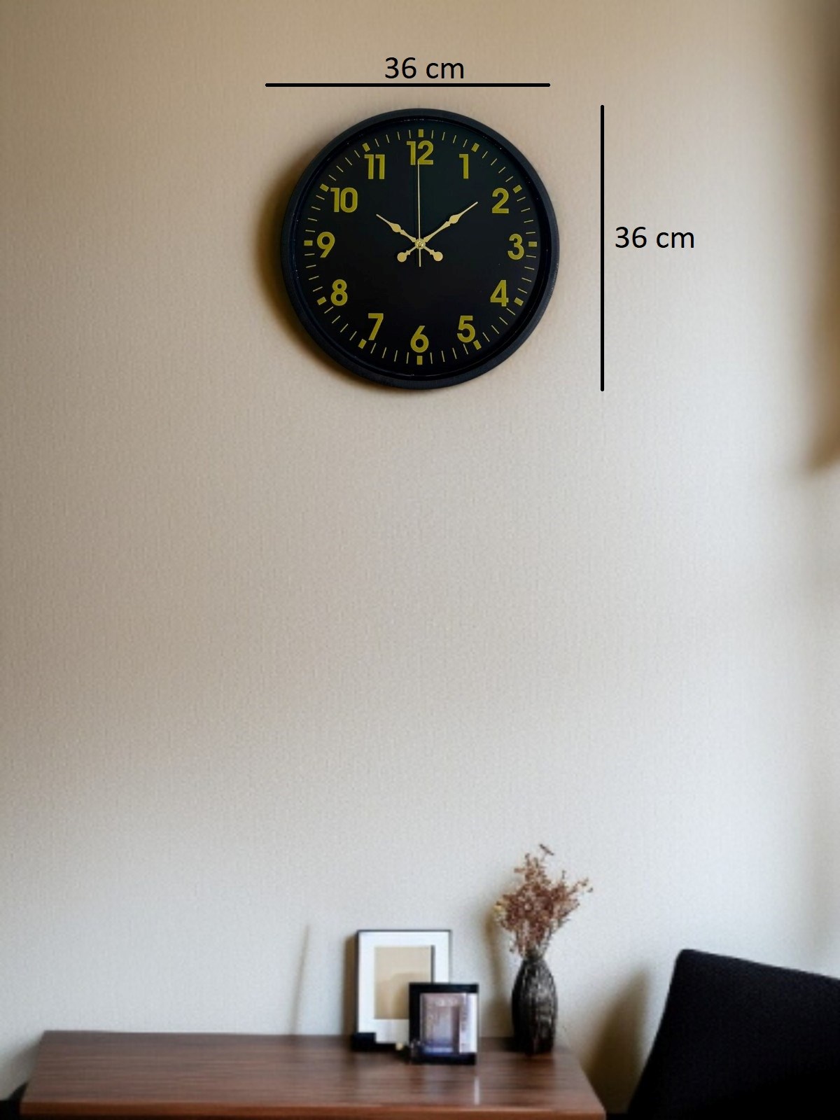 36 Cm Siyah Standart Duvar Saati