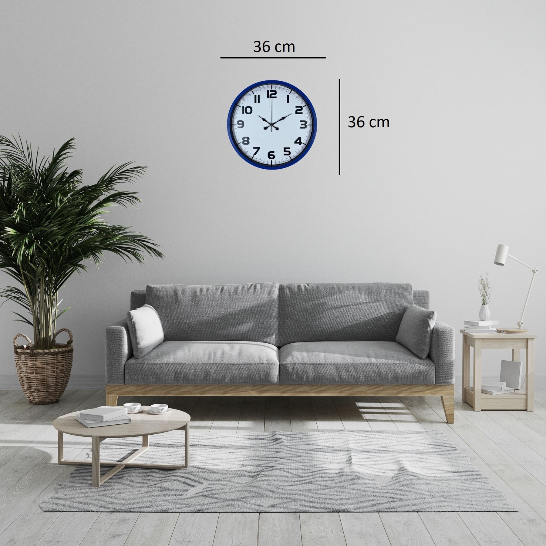 Royal Lacivert 36 Cm Duvar Saati