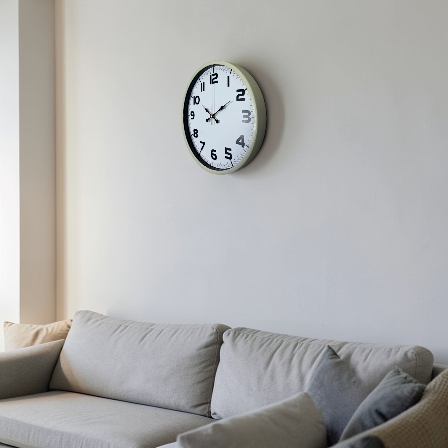 Pure Krem 36 Cm Klasik Duvar Saati