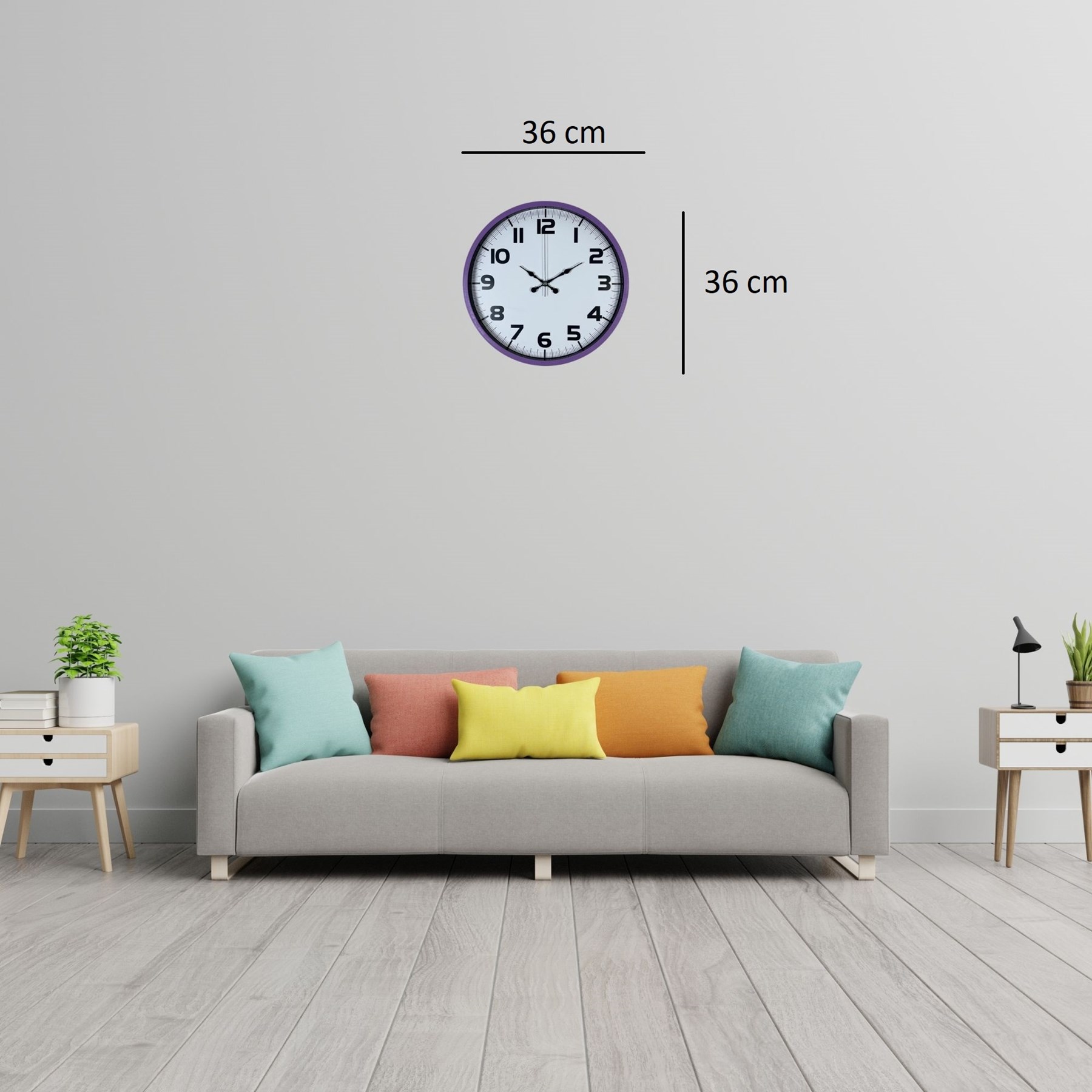 Violet Mor 36 Cm Standart Duvar Saati
