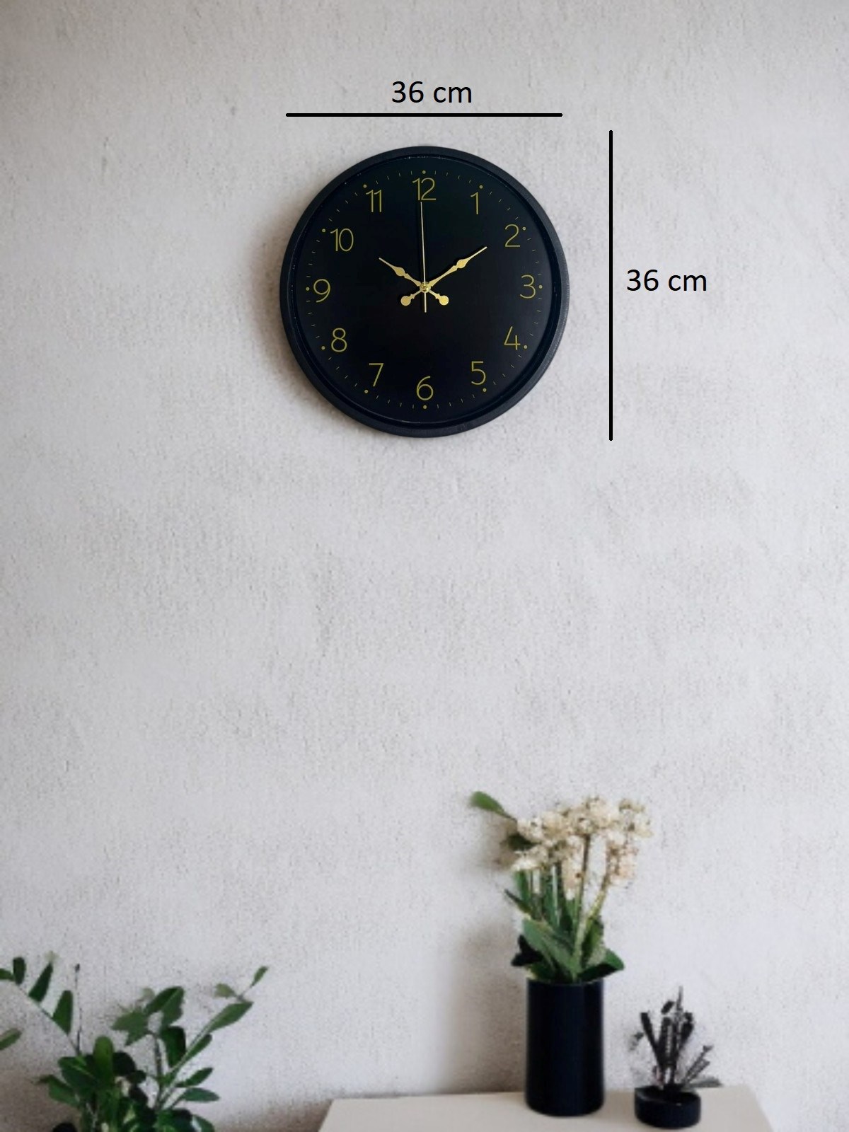 36 Cm Siyah Asil Duvar Saati
