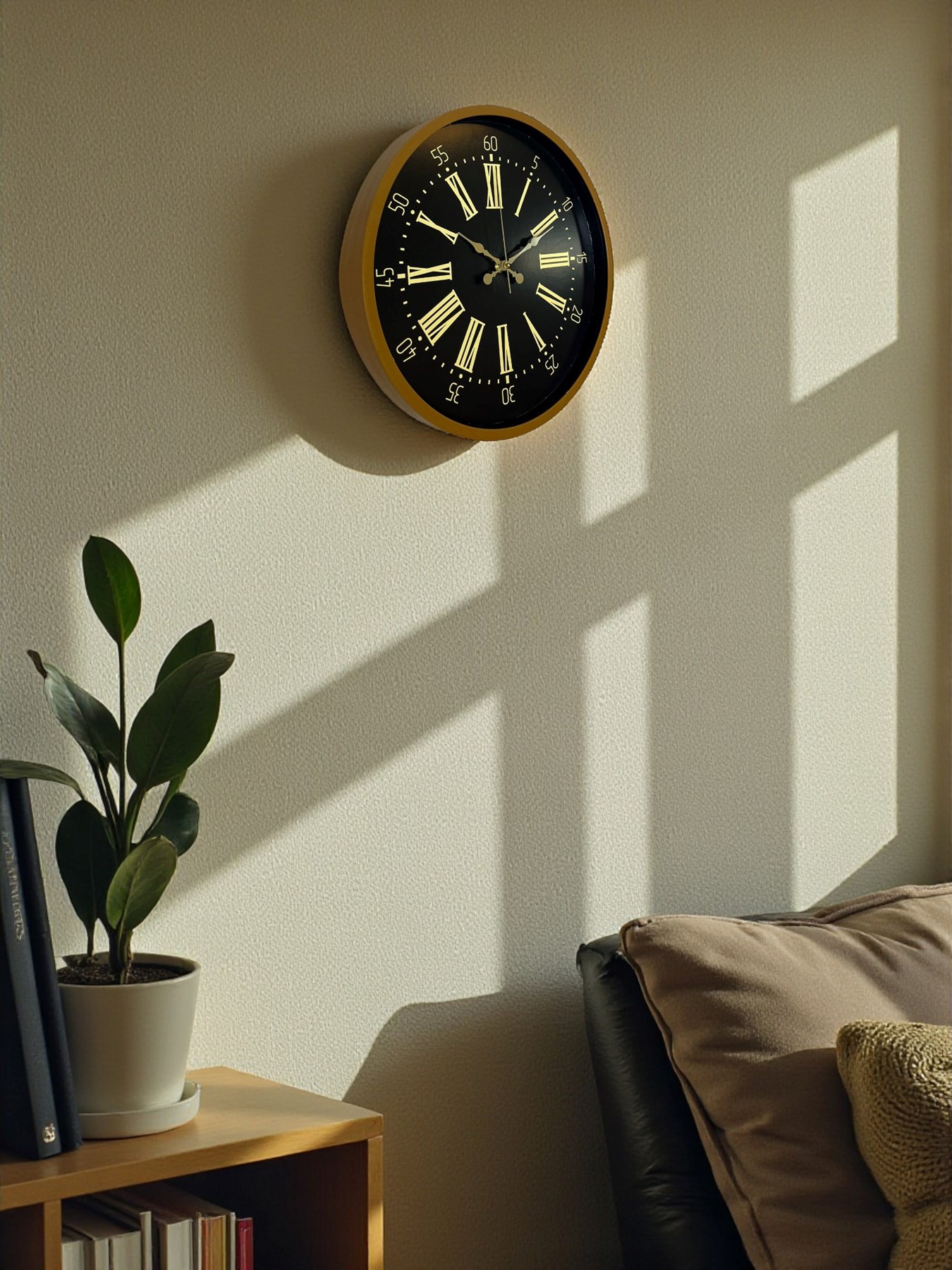 36 Cm Modern Kahverengi Duvar Saati