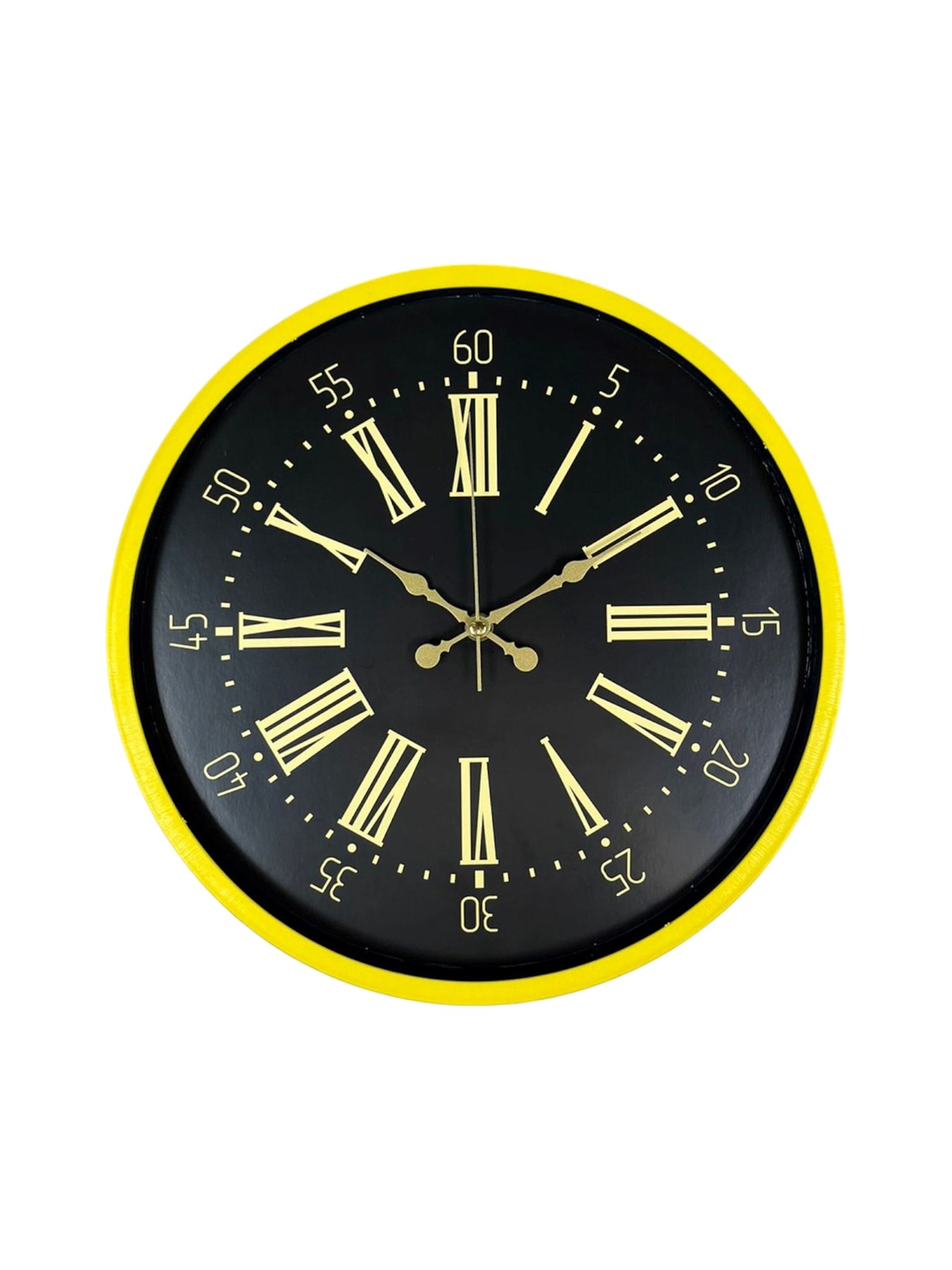 36 Cm Sarı Modern Duvar Saati