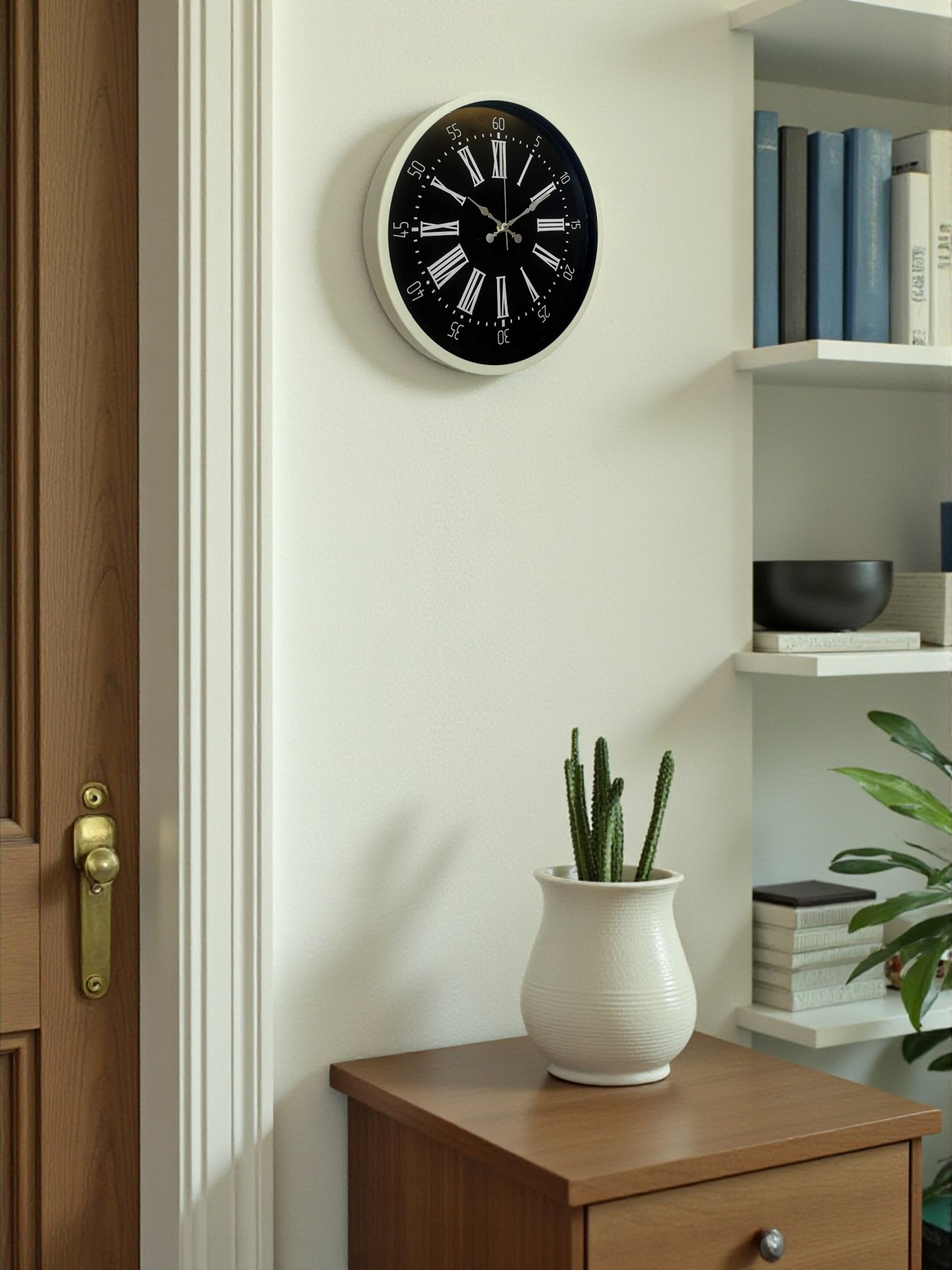 36 Cm Krem Modern Duvar Saati